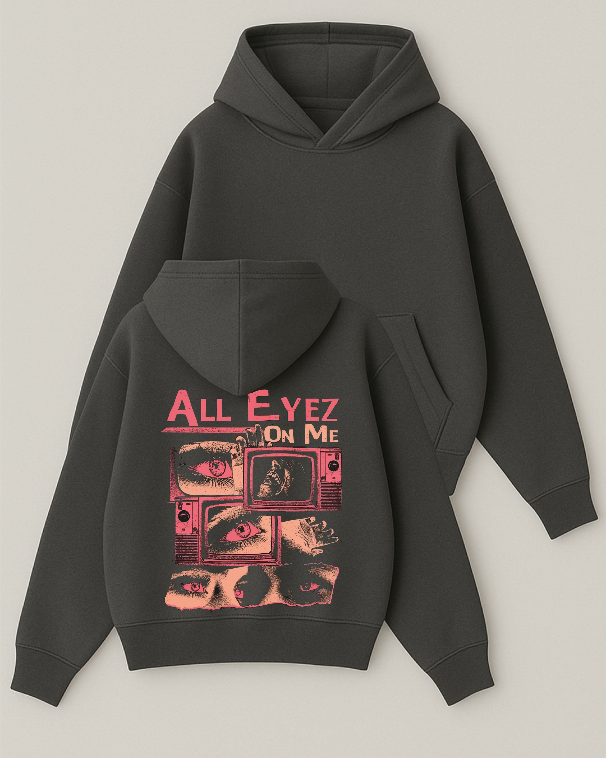 All Eyez On Me - Boxy Fit Kapüşonlu Sweatshirt