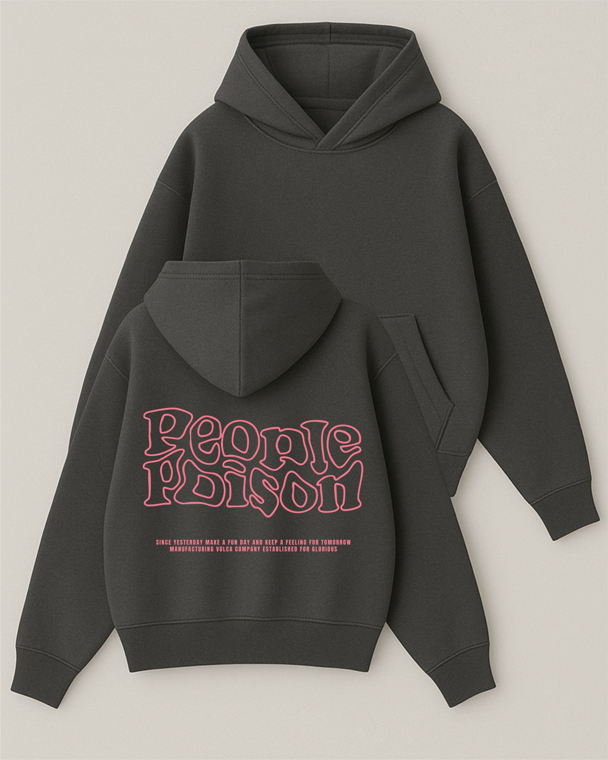People Poison - Boxy Fit Kapüşonlu Sweatshirt