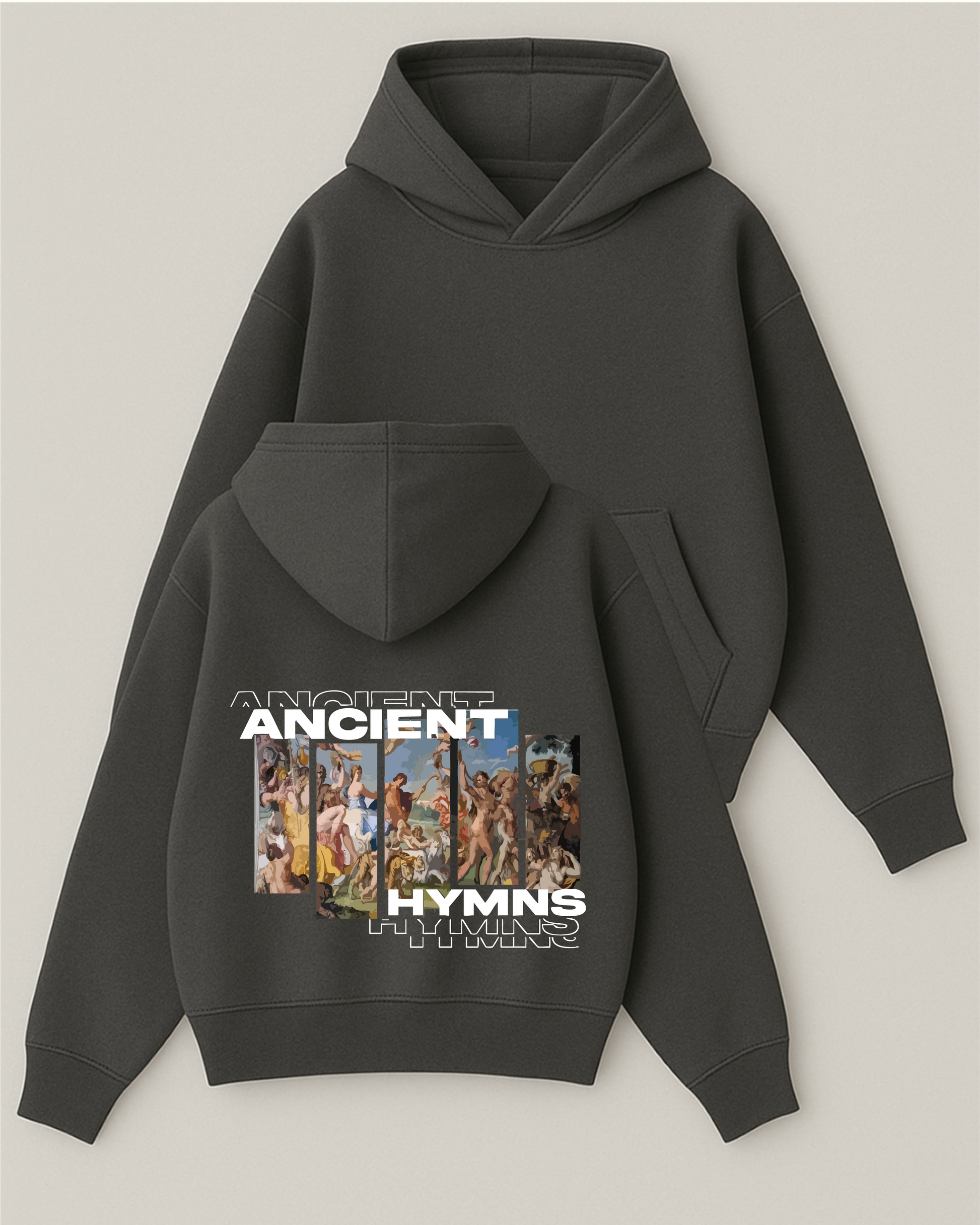 Ancıent Hymns - Boxy Fit Kapüşonlu Sweatshirt