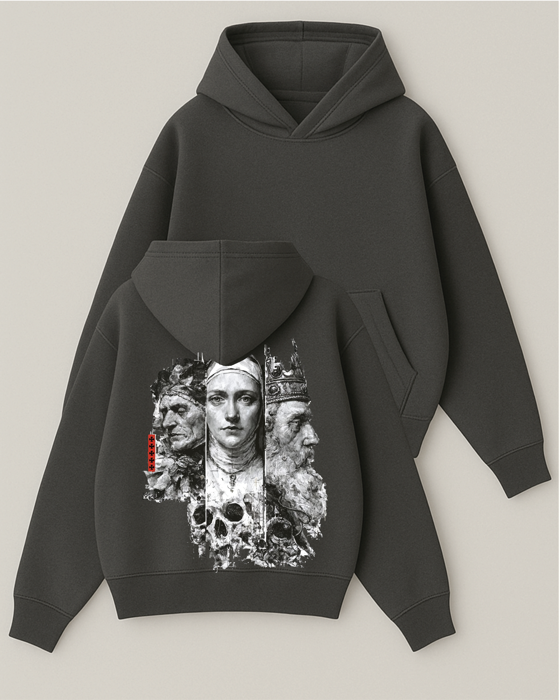 Trinity of Fate - Boxy Fit Kapüşonlu Sweatshirt