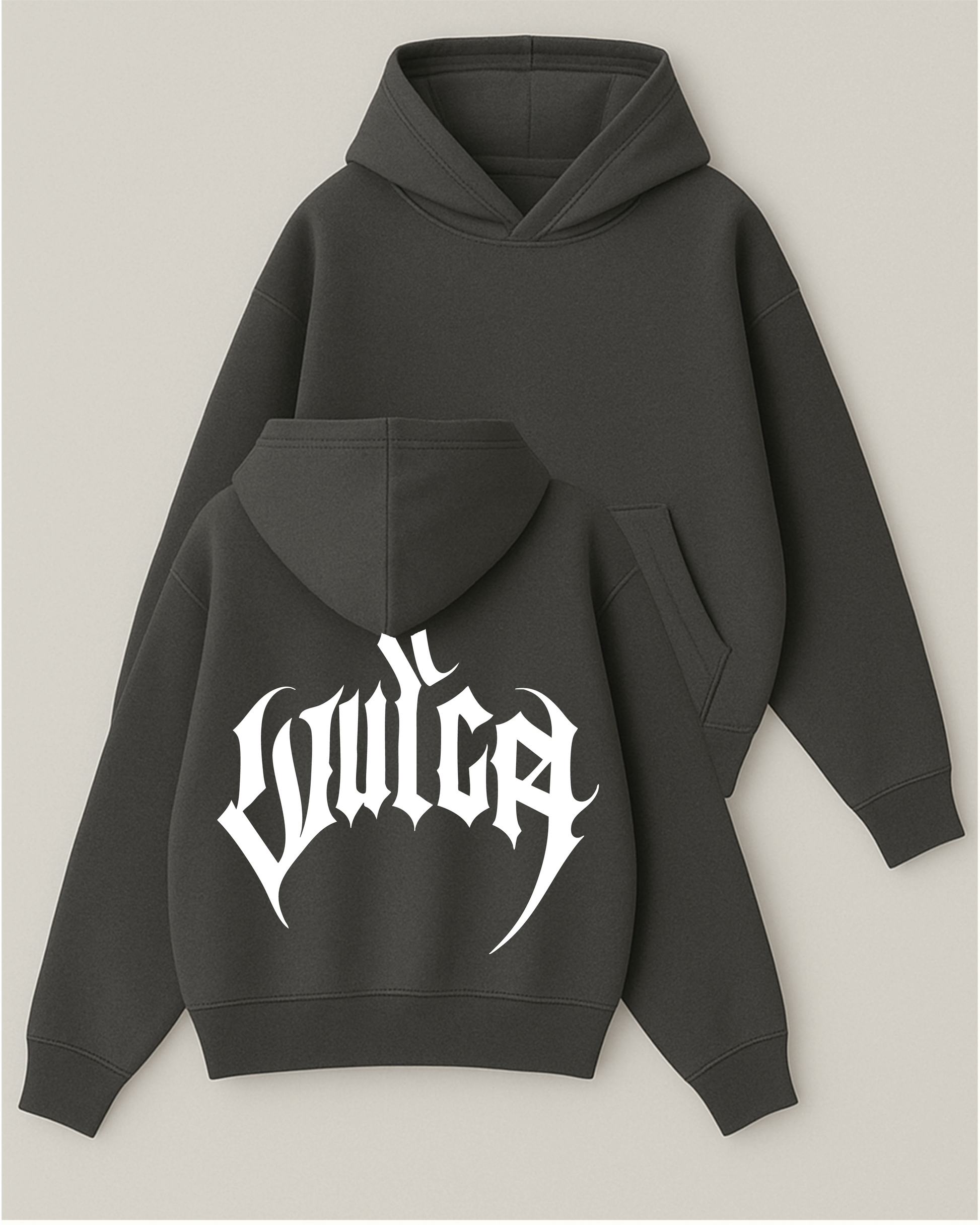 Vulca “Metal Script” - Boxy Fit Kapüşonlu Sweatshirt