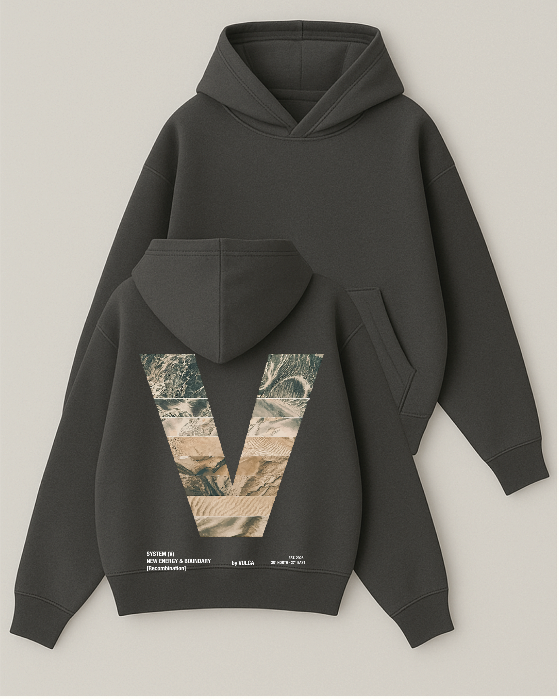 Vulca “System V” - Boxy Fit Kapüşonlu Sweatshirt