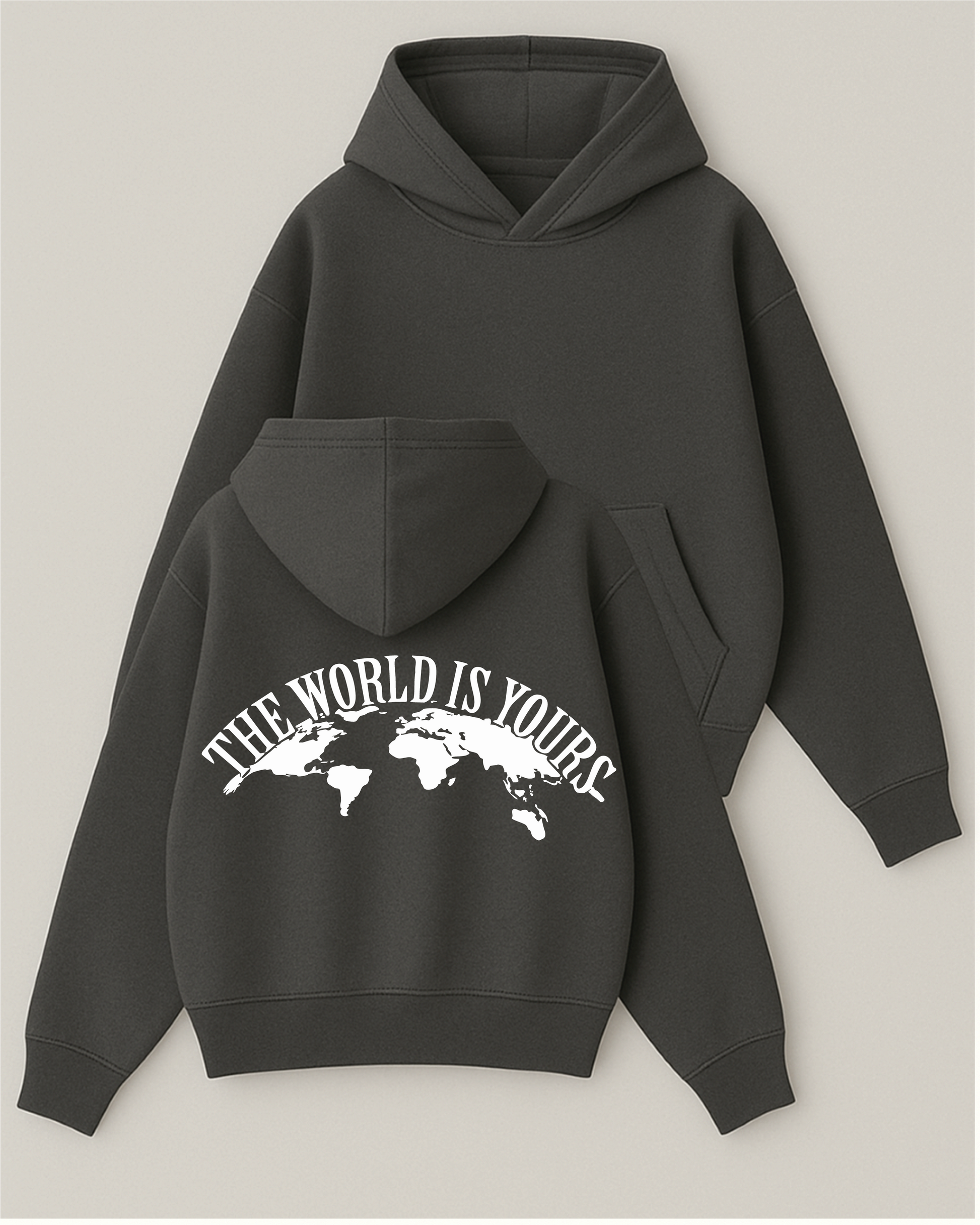 The World Is Yours - Boxy Fit Kapüşonlu Sweatshirt