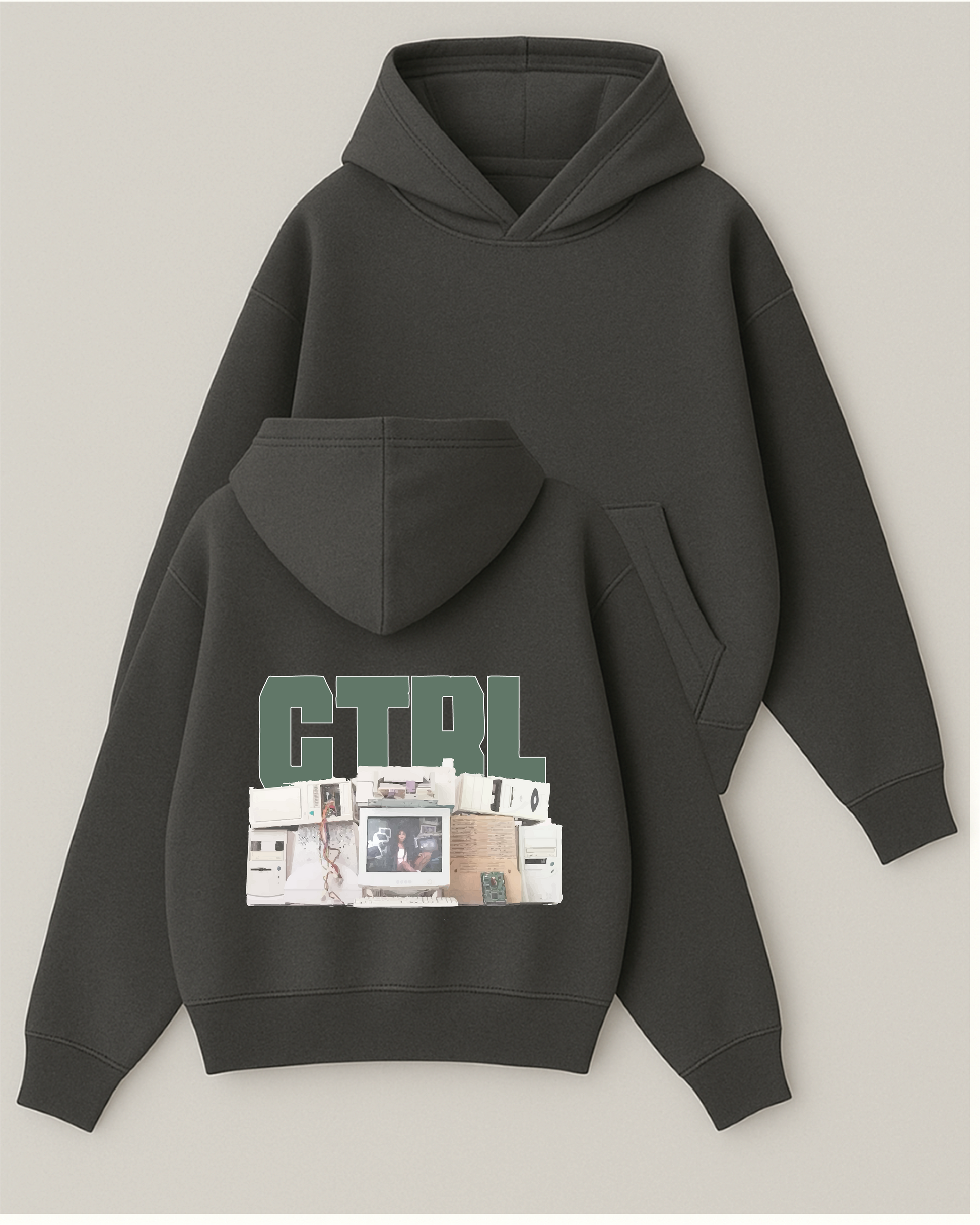 CTRL - Boxy Fit Kapüşonlu Sweatshirt
