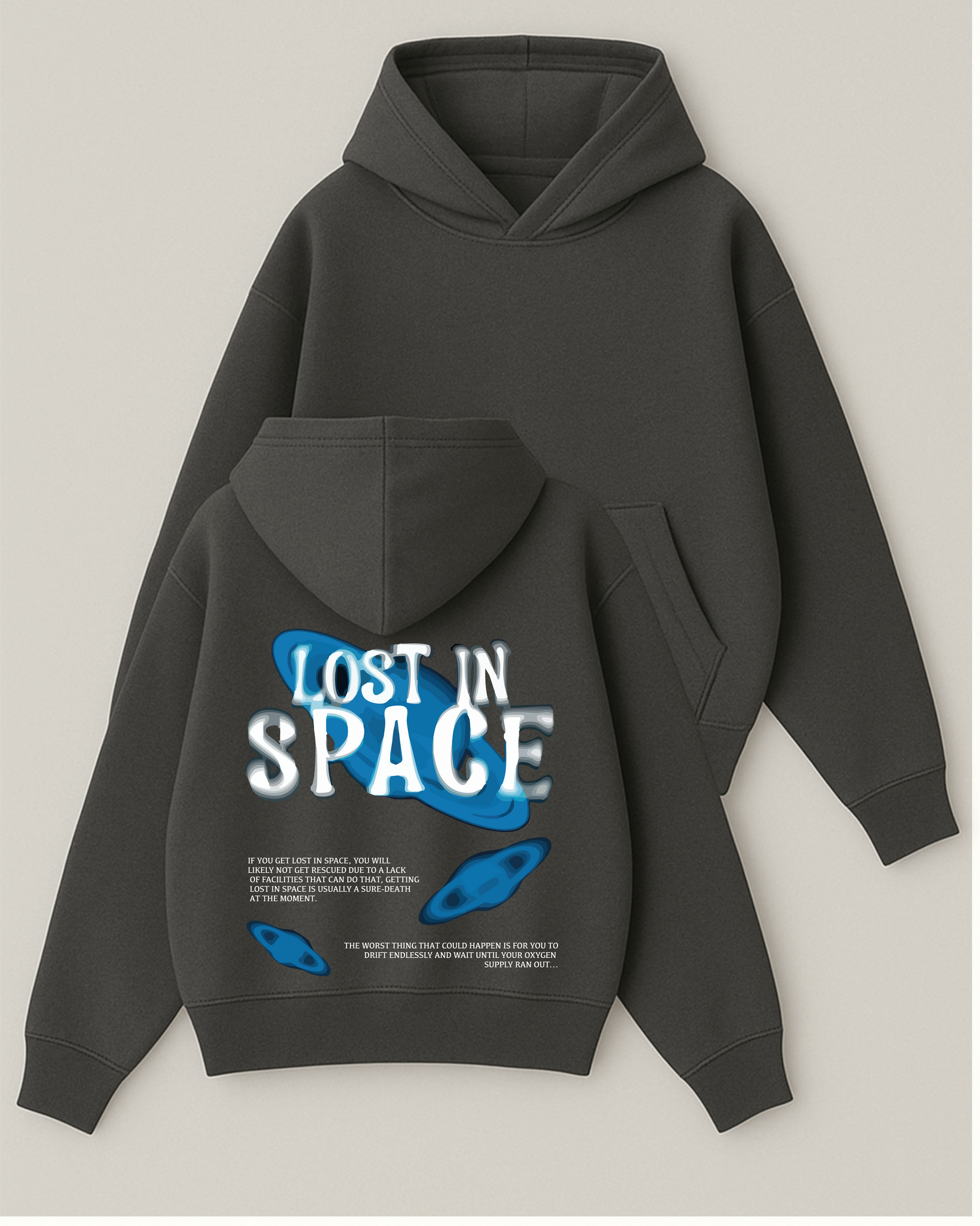 Lost In Space - Boxy Fit Kapüşonlu Sweatshirt
