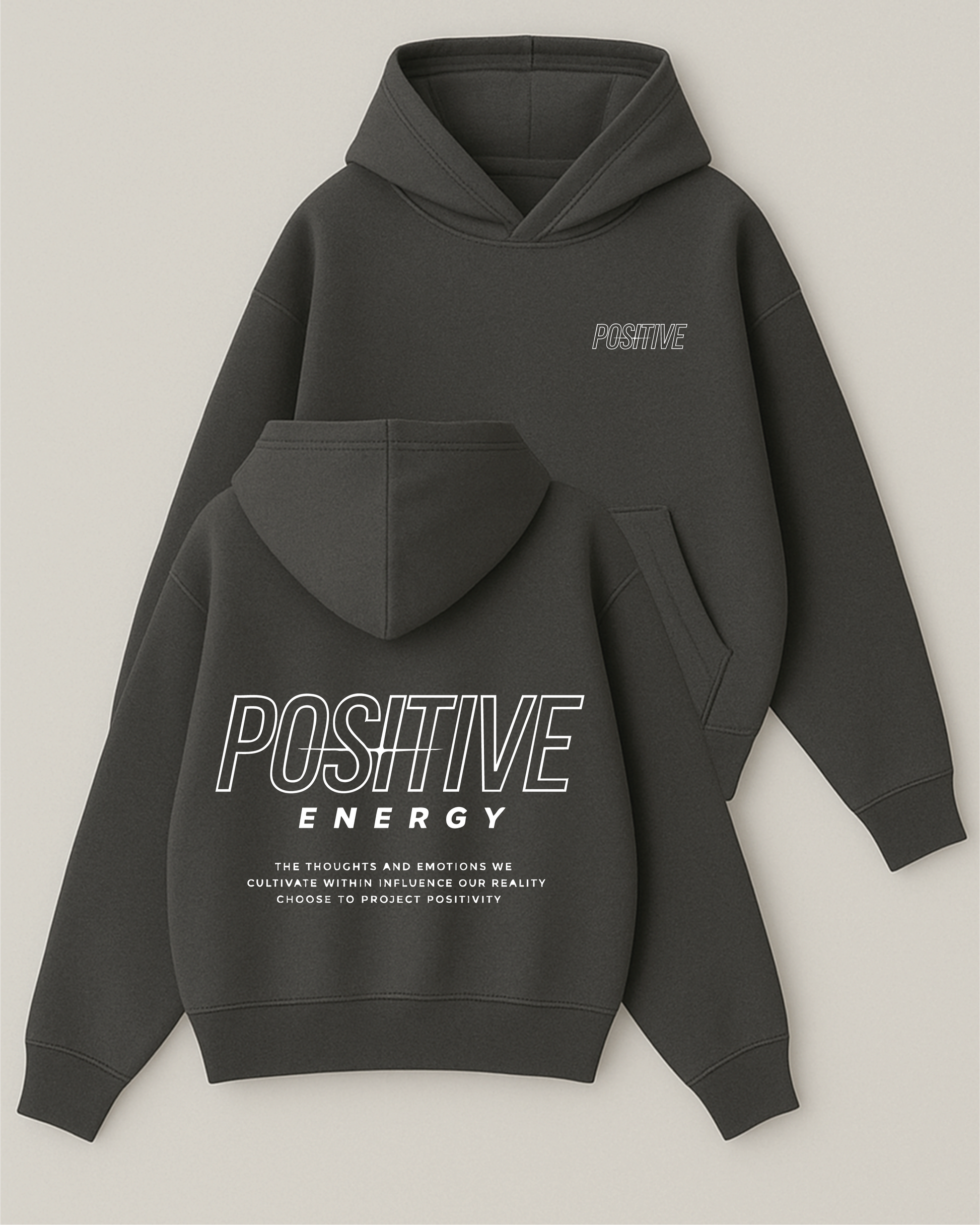 POSITIVE ENERGY - Boxy Fit Kapüşonlu Sweatshirt