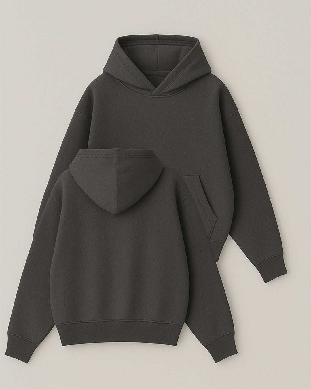 Basic Collection Kapüşonlu Sweatshirt - Füme