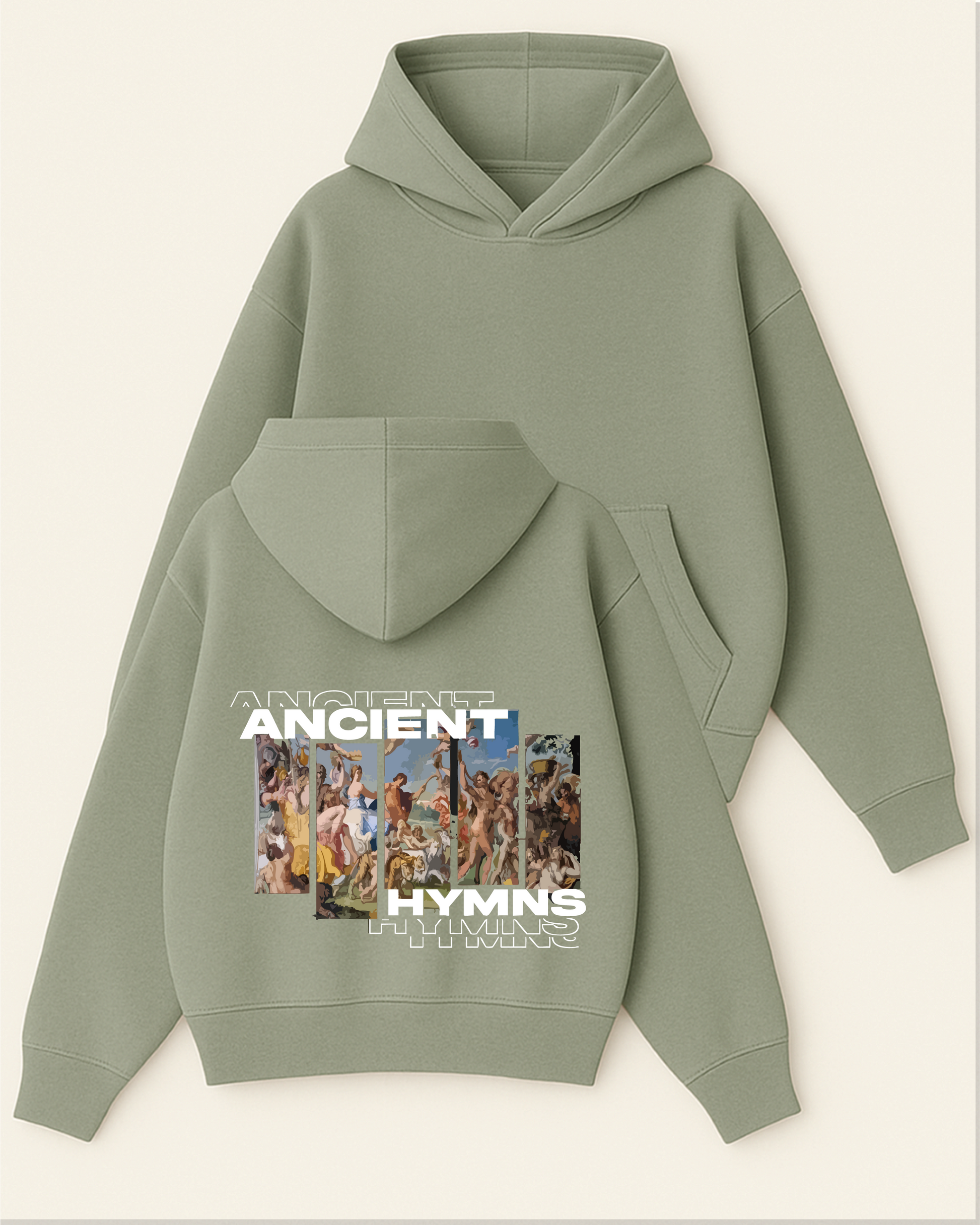 Ancıent Hymns - Boxy Fit Kapüşonlu Sweatshirt