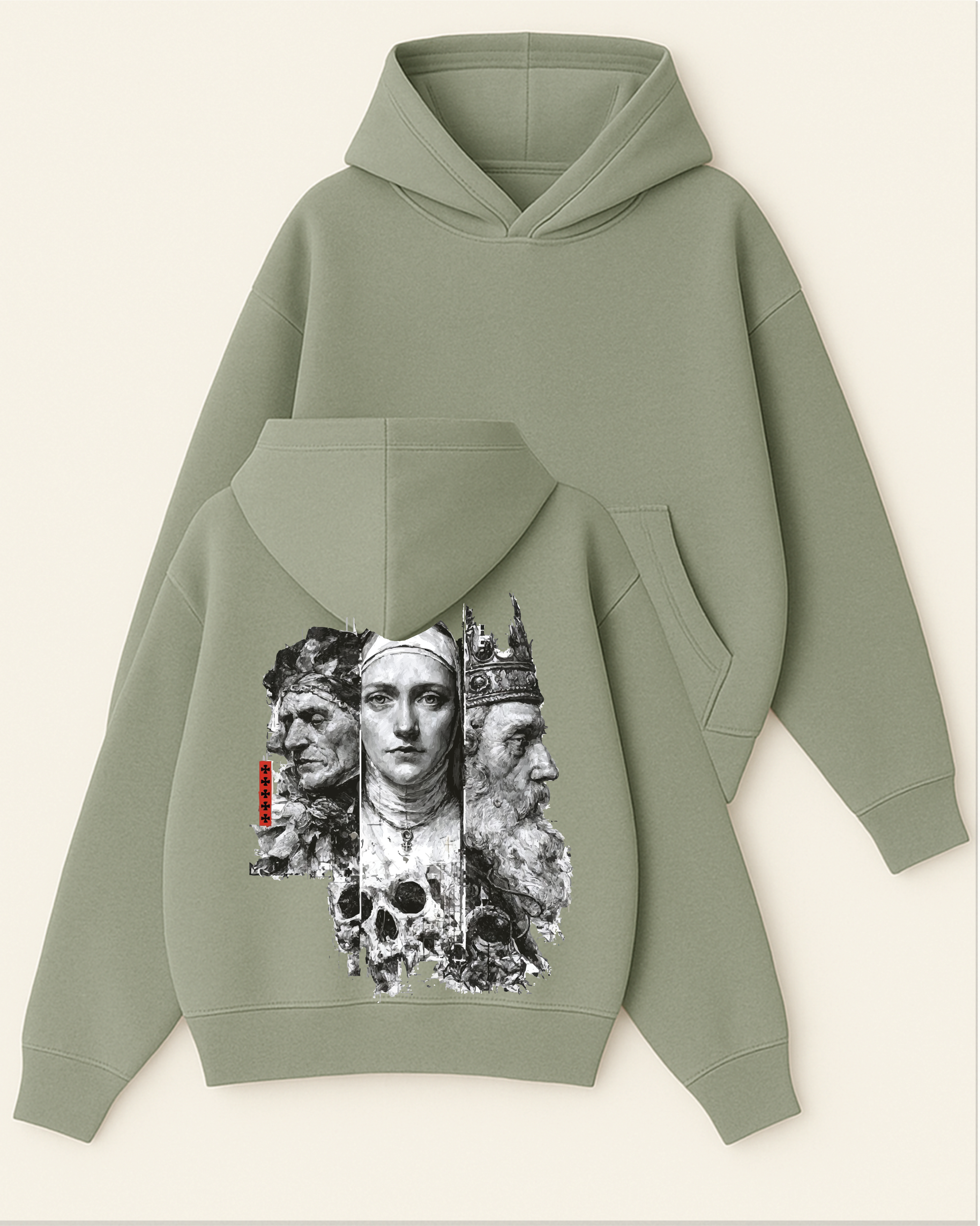 Trinity of Fate - Boxy Fit Kapüşonlu Sweatshirt