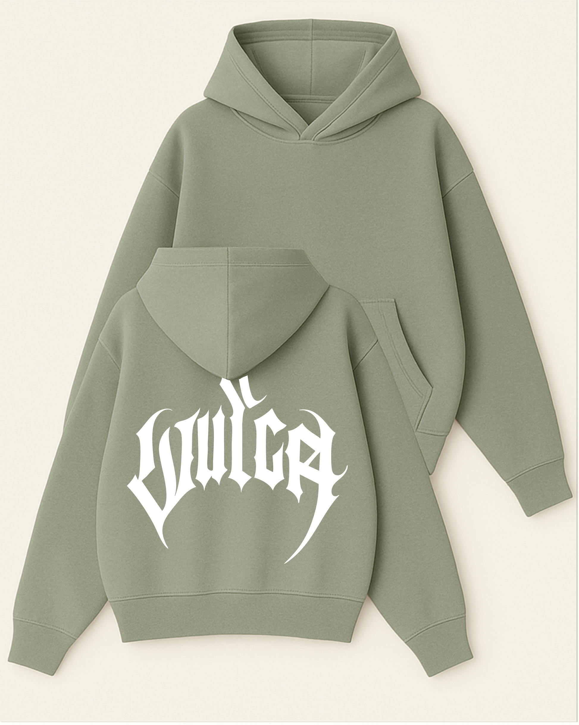 Vulca “Metal Script” - Boxy Fit Kapüşonlu Sweatshirt