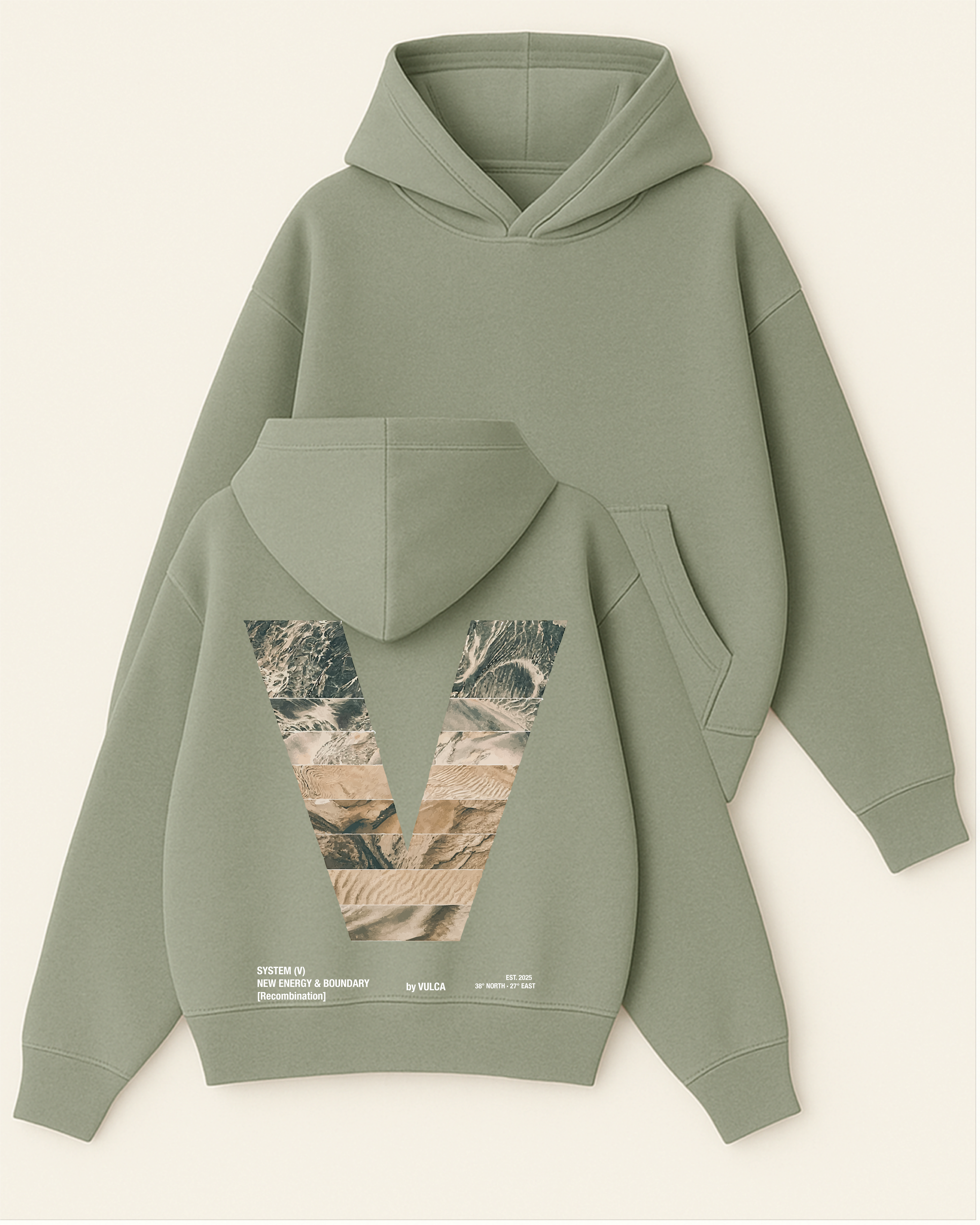 Vulca “System V” - Boxy Fit Kapüşonlu Sweatshirt