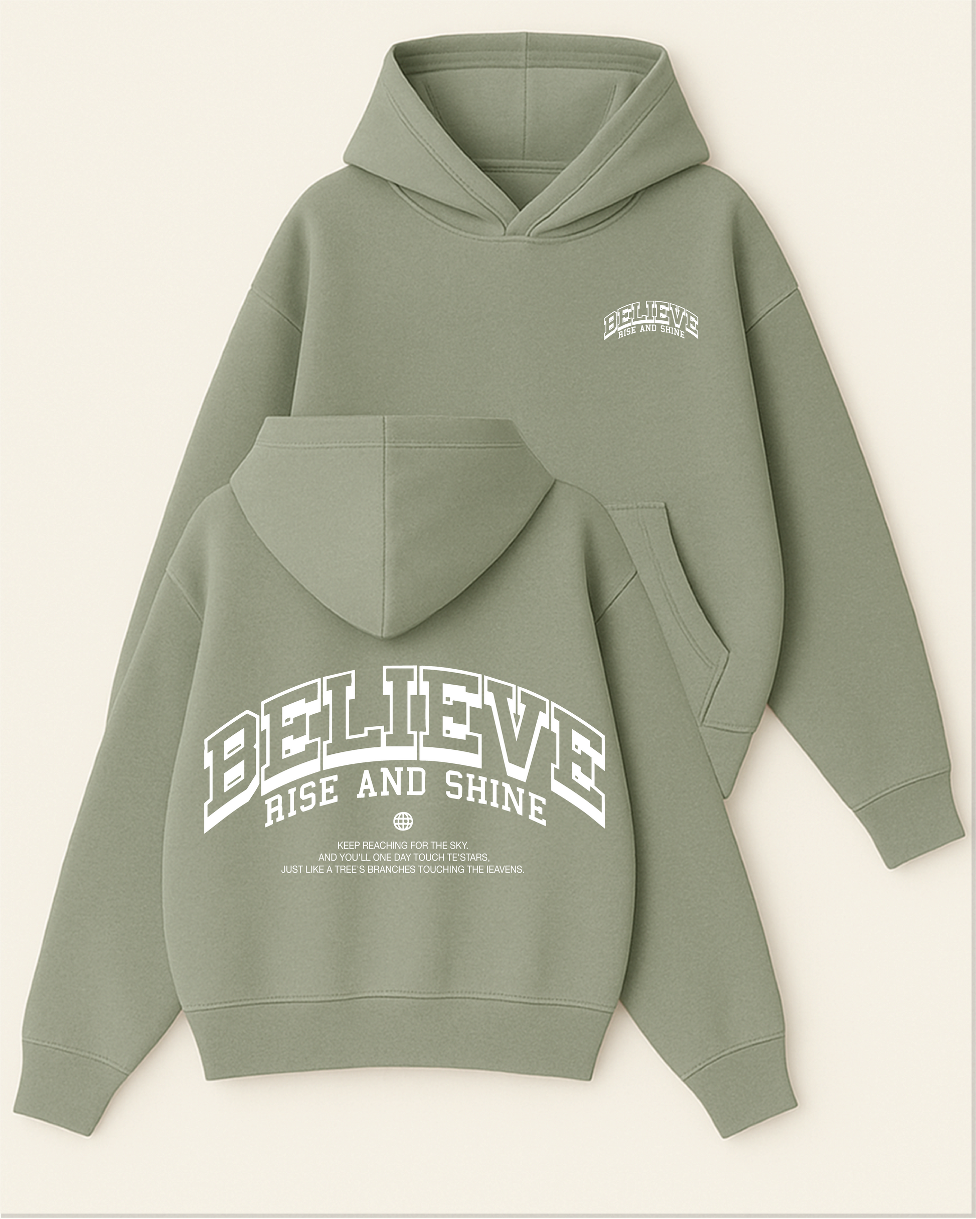 BELIEVE - Boxy Fit Kapüşonlu Sweatshirt