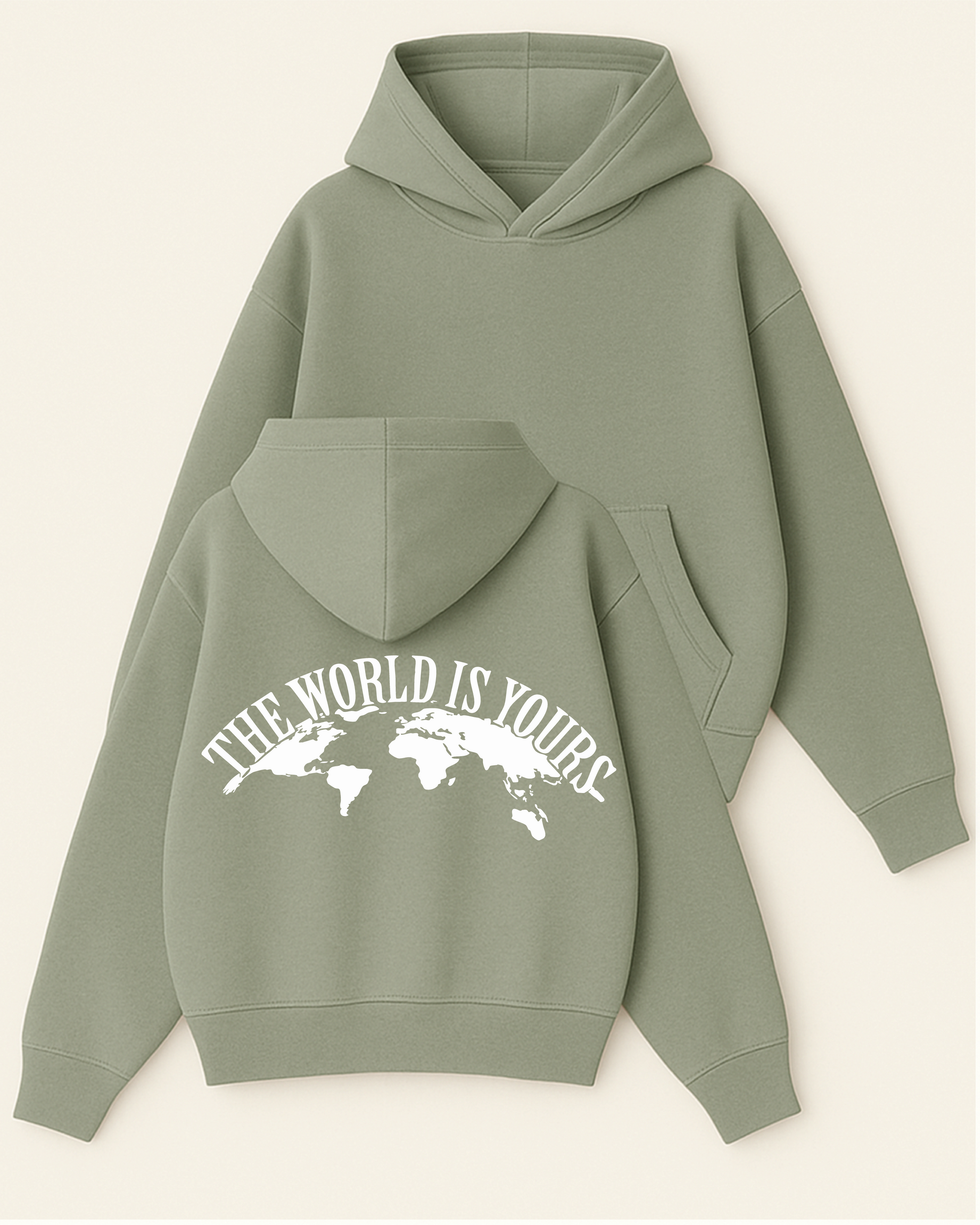 The World Is Yours - Boxy Fit Kapüşonlu Sweatshirt