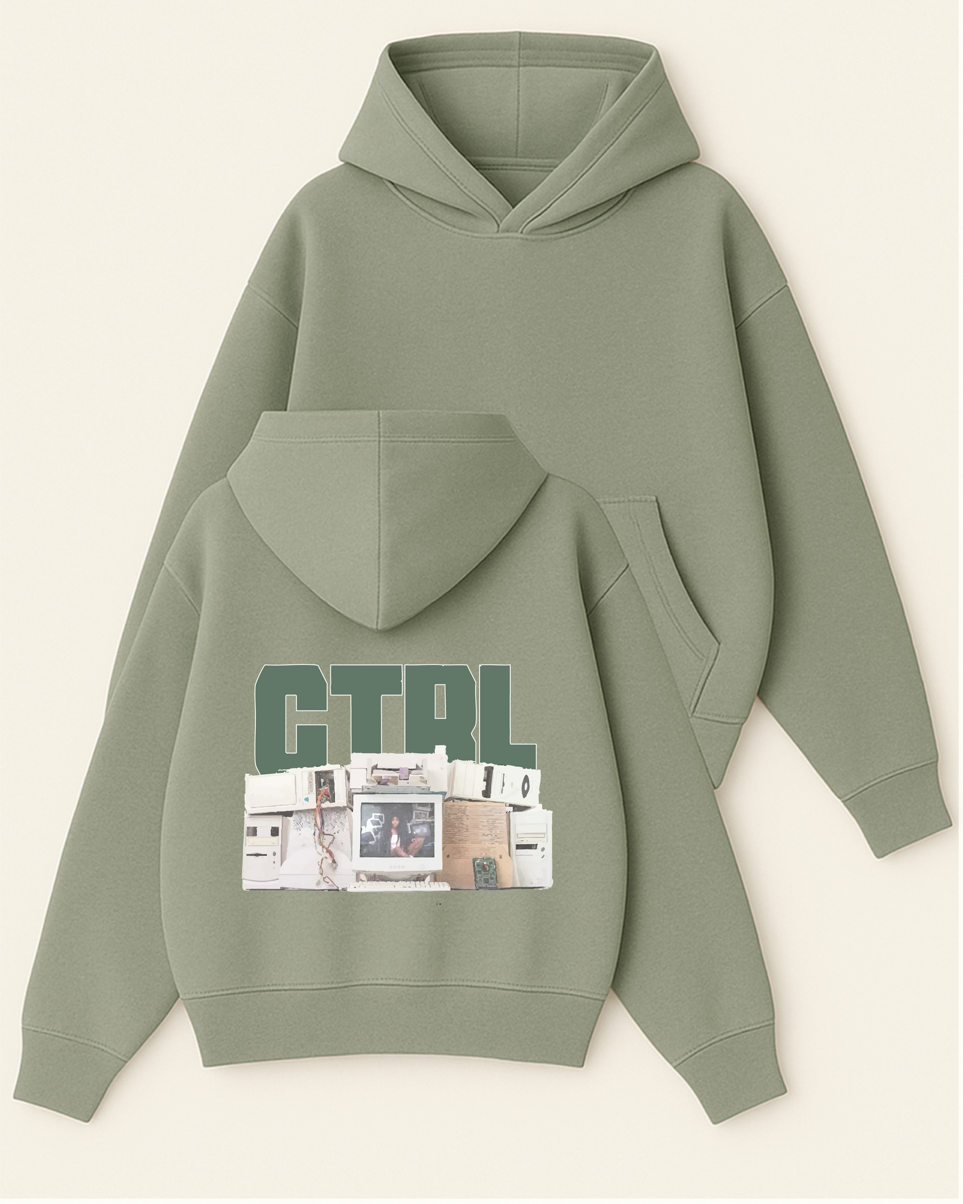 CTRL - Boxy Fit Kapüşonlu Sweatshirt