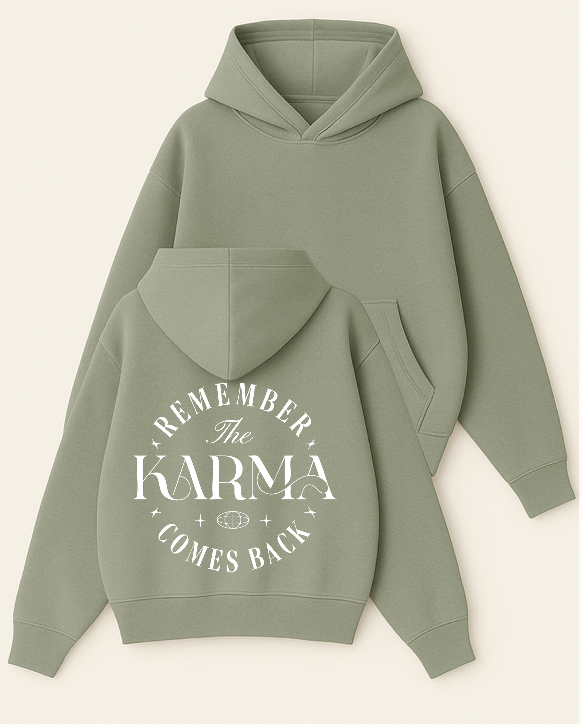 KARMA - Boxy Fit Kapüşonlu Sweatshirt