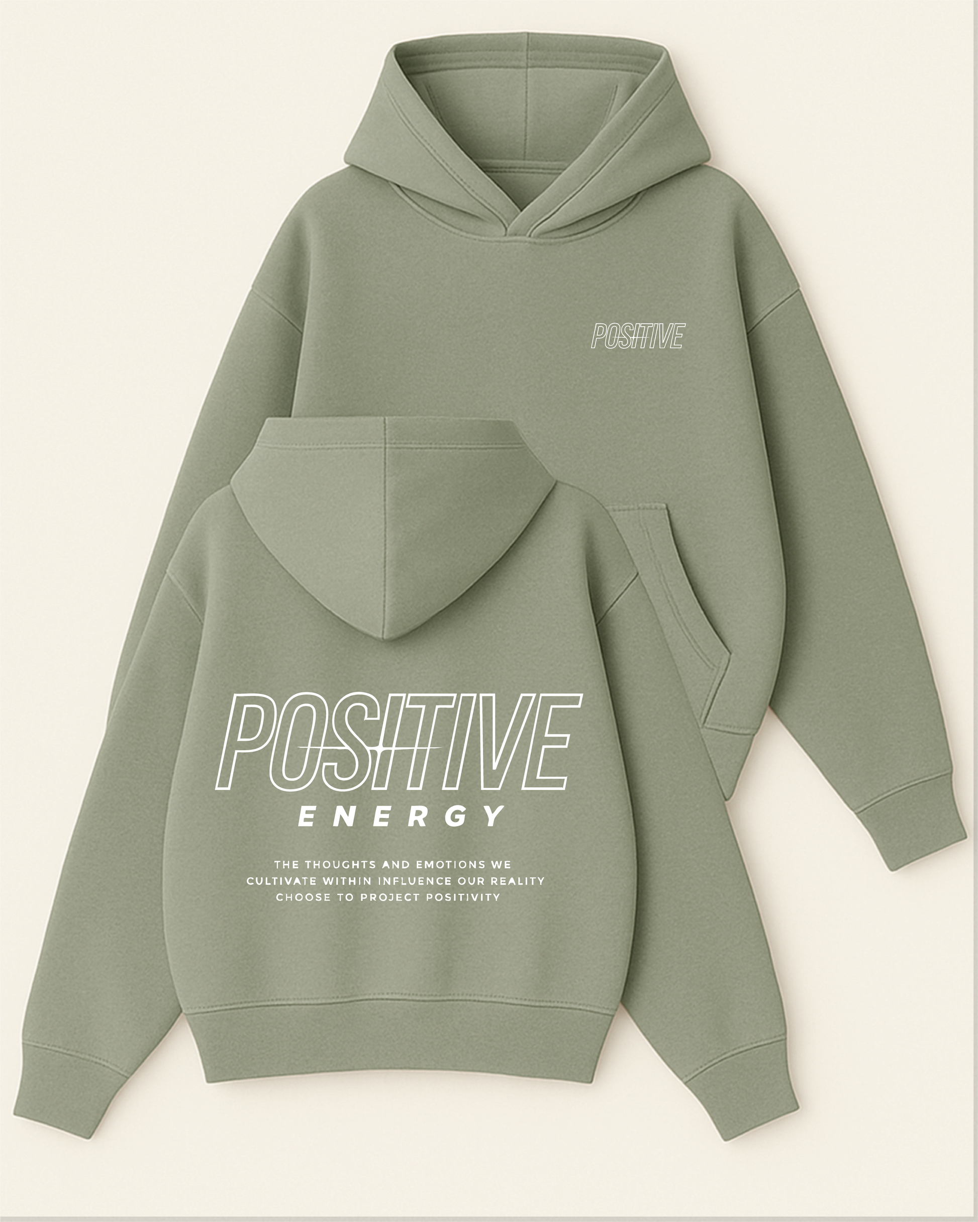 POSITIVE ENERGY - Boxy Fit Kapüşonlu Sweatshirt