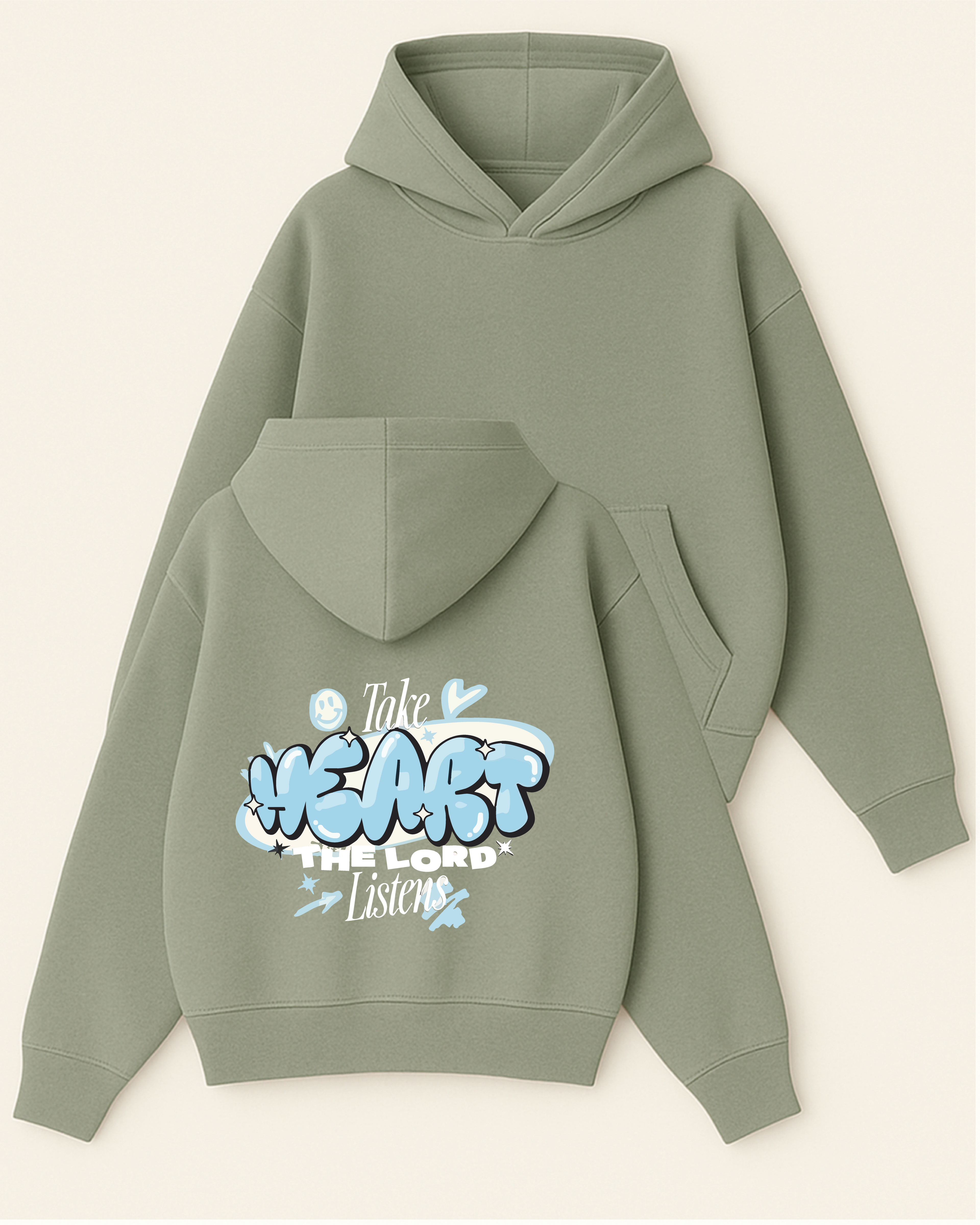 Take Heart - Boxy Fit Kapüşonlu Sweatshirt