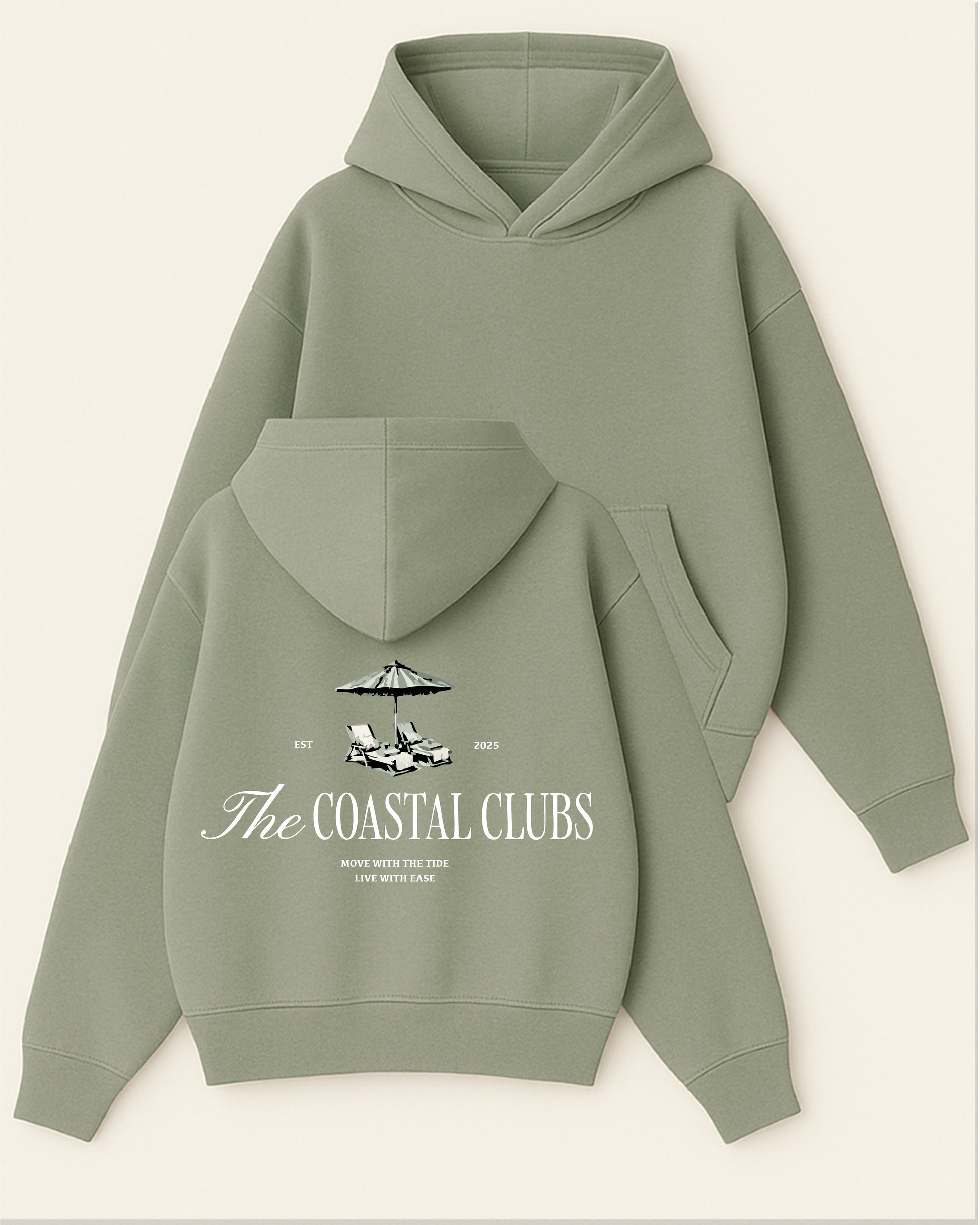 The Coastal Clubs - Boxy Fit Kapüşonlu Sweatshirt