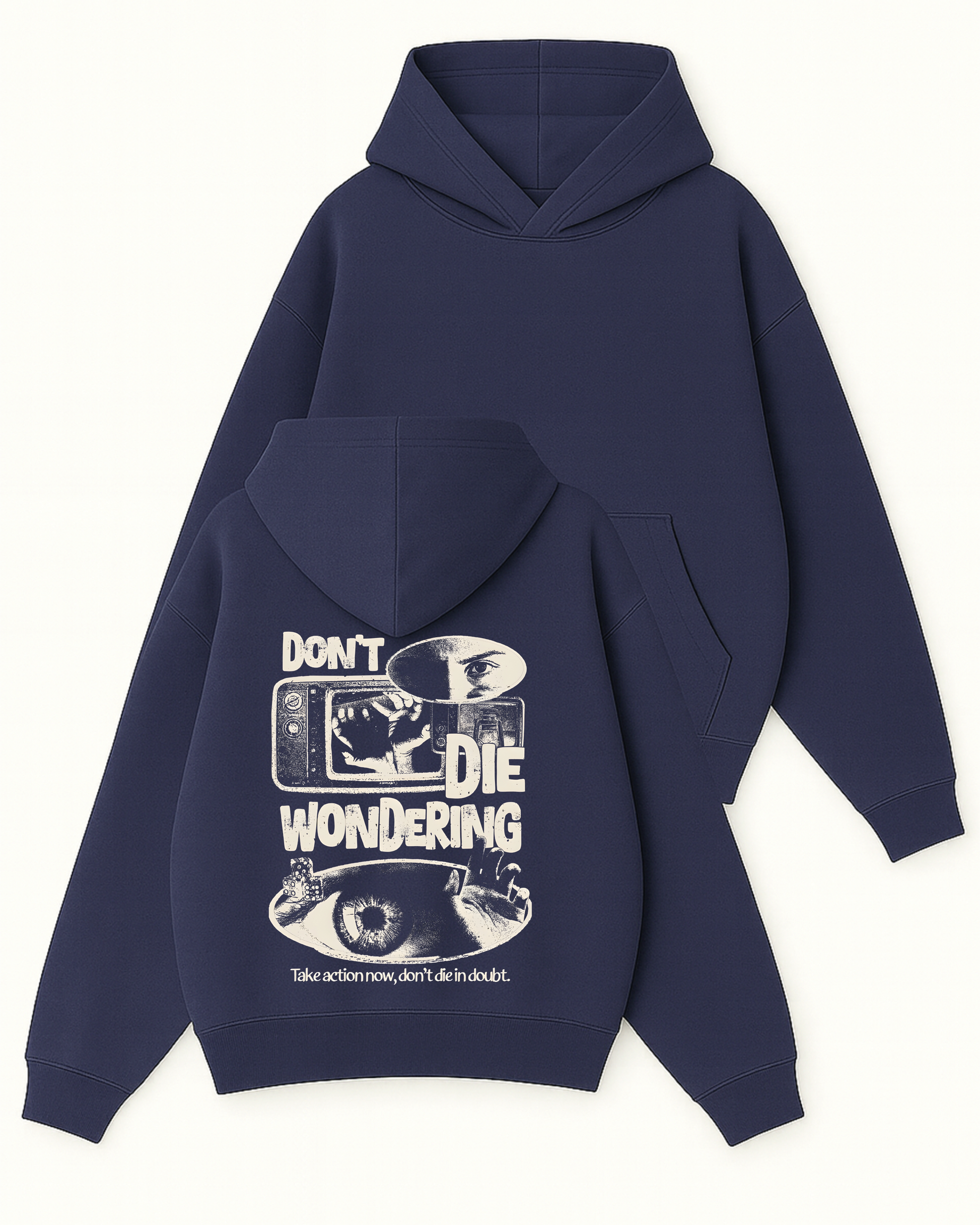 DON'T DIE WONDERING - Boxy Fit Kapüşonlu Sweatshirt
