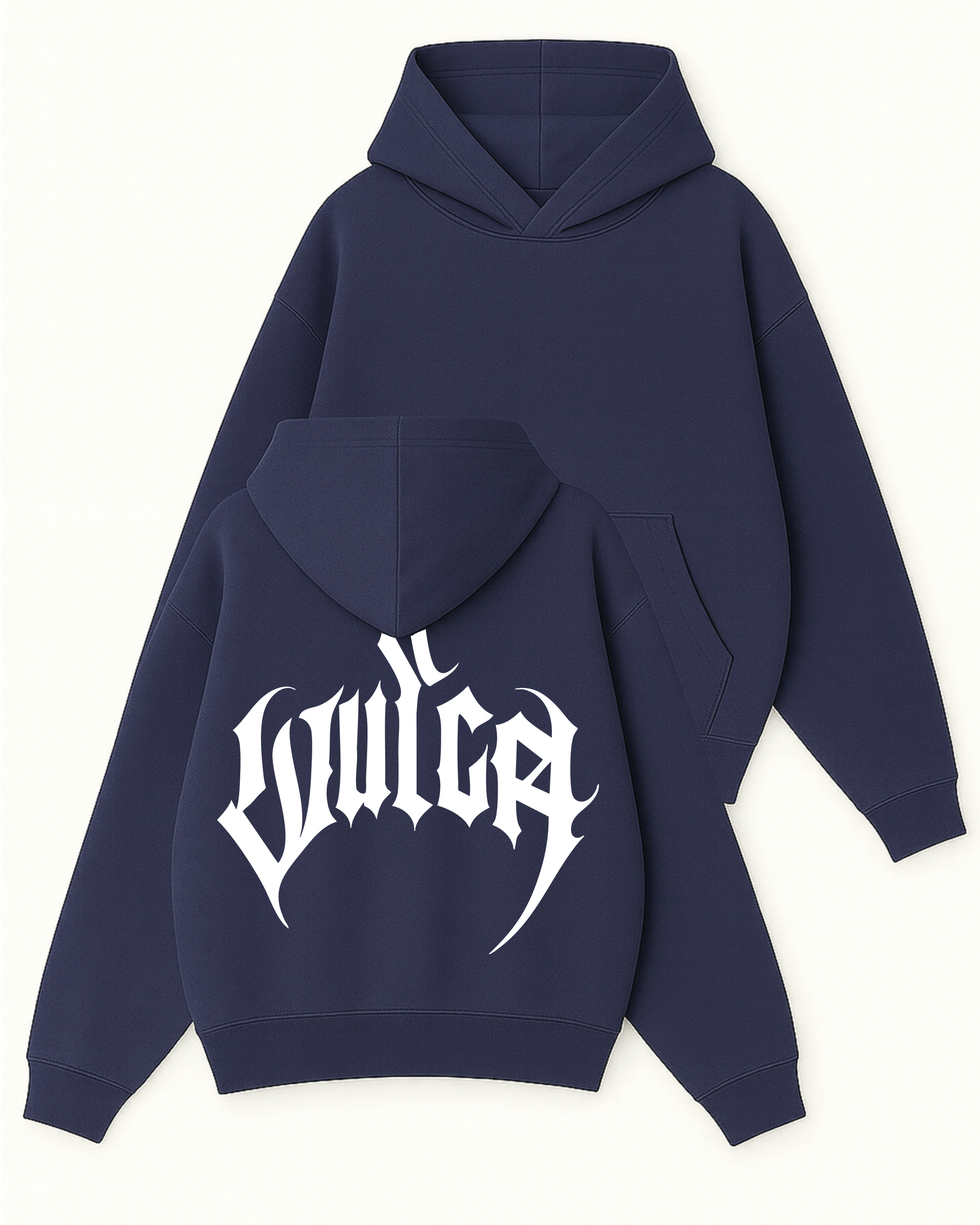 Vulca “Metal Script” - Boxy Fit Kapüşonlu Sweatshirt