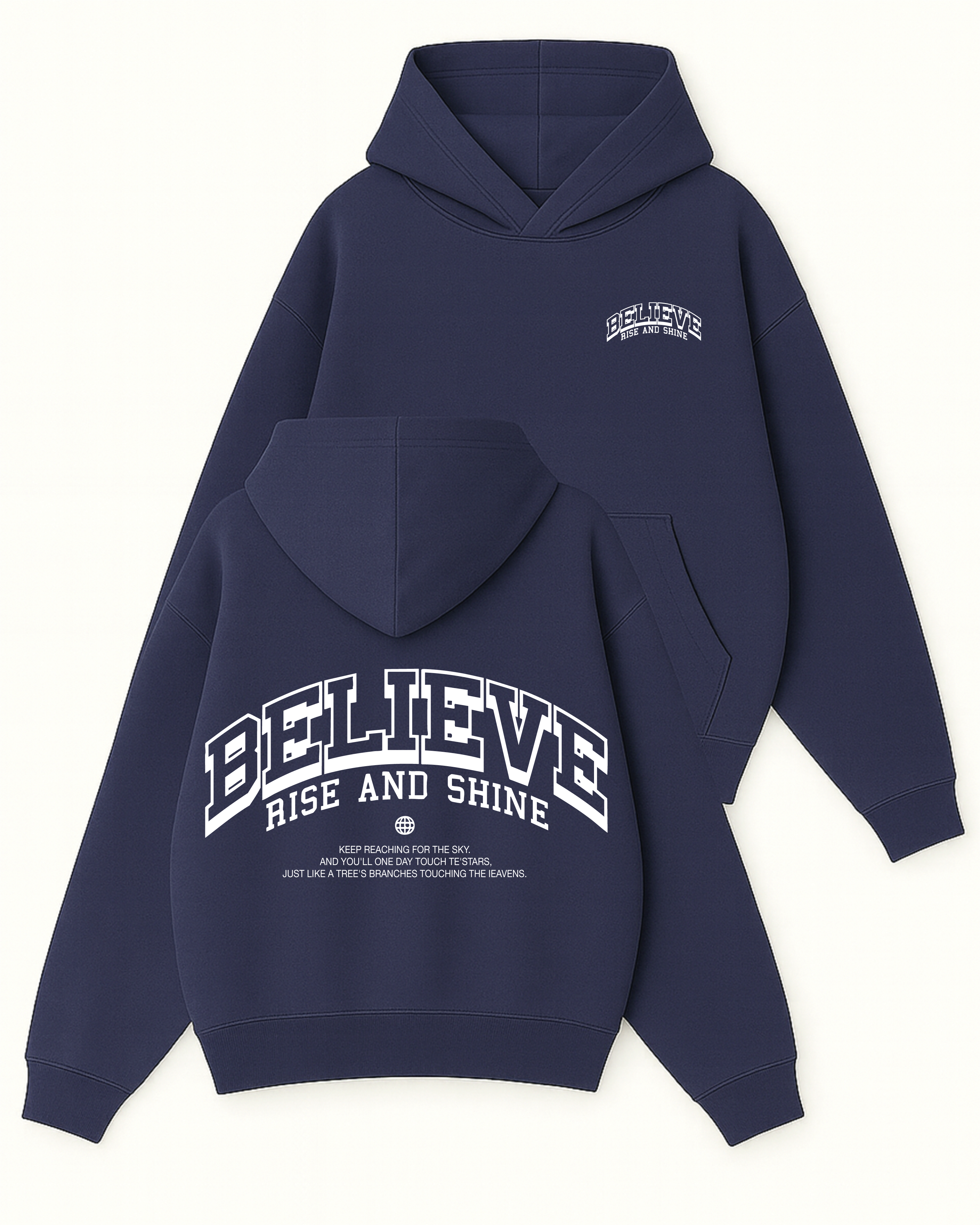 BELIEVE - Boxy Fit Kapüşonlu Sweatshirt