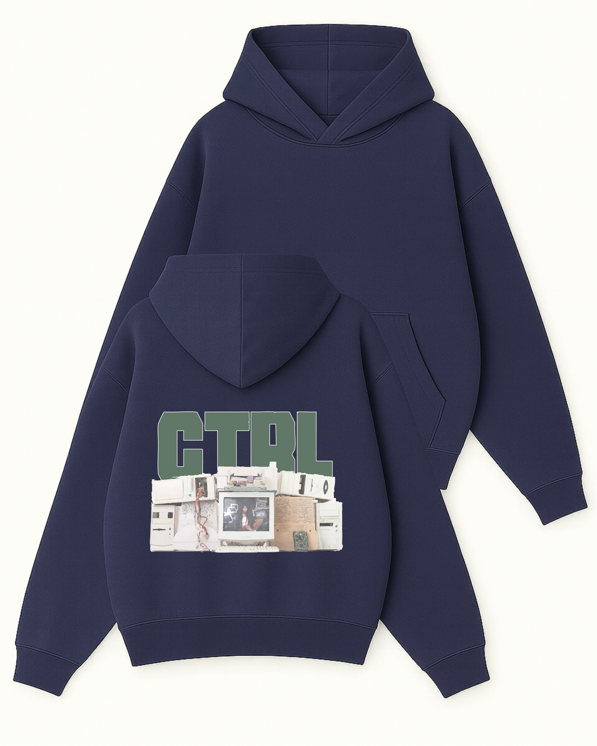 CTRL - Boxy Fit Kapüşonlu Sweatshirt