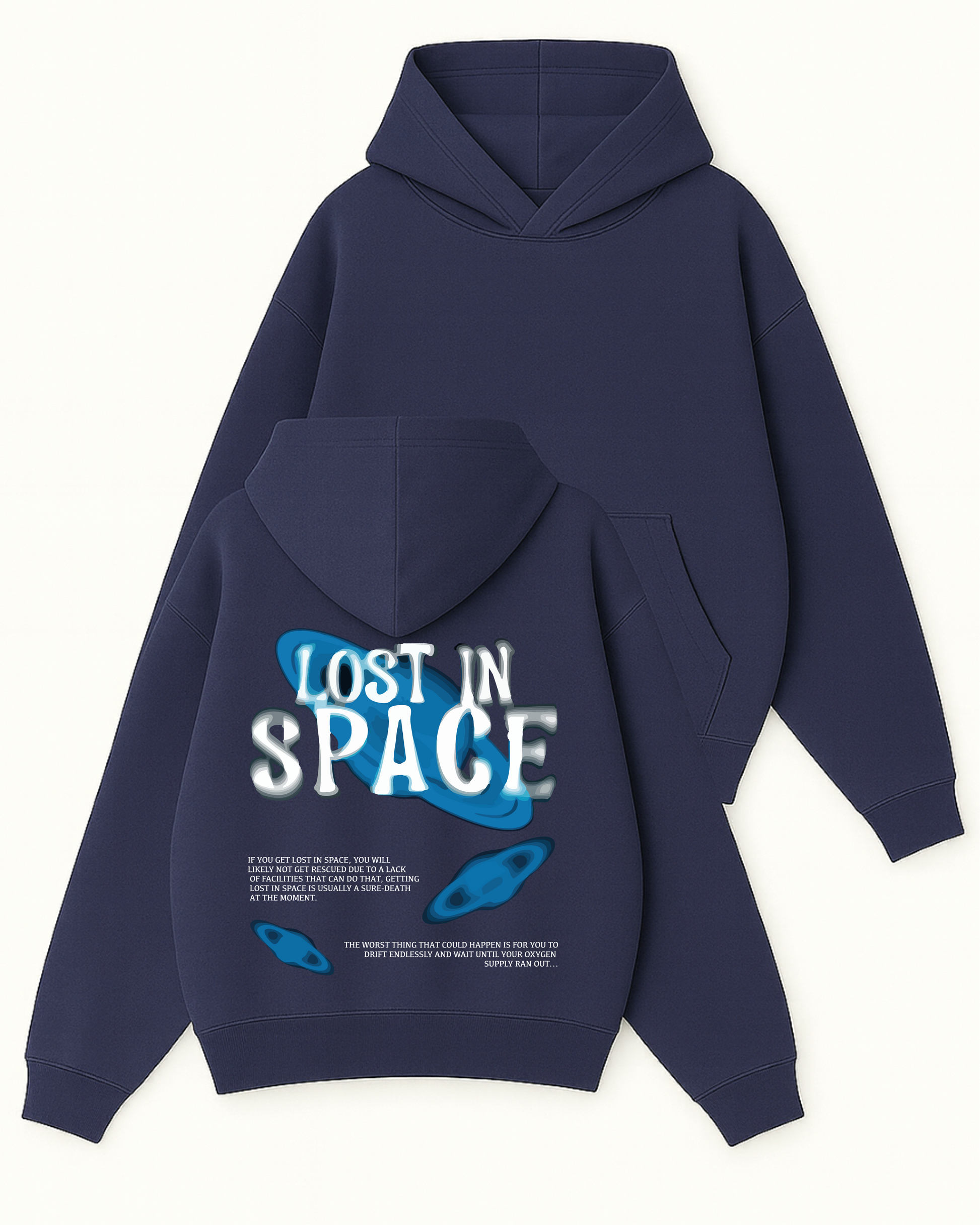 Lost In Space - Boxy Fit Kapüşonlu Sweatshirt