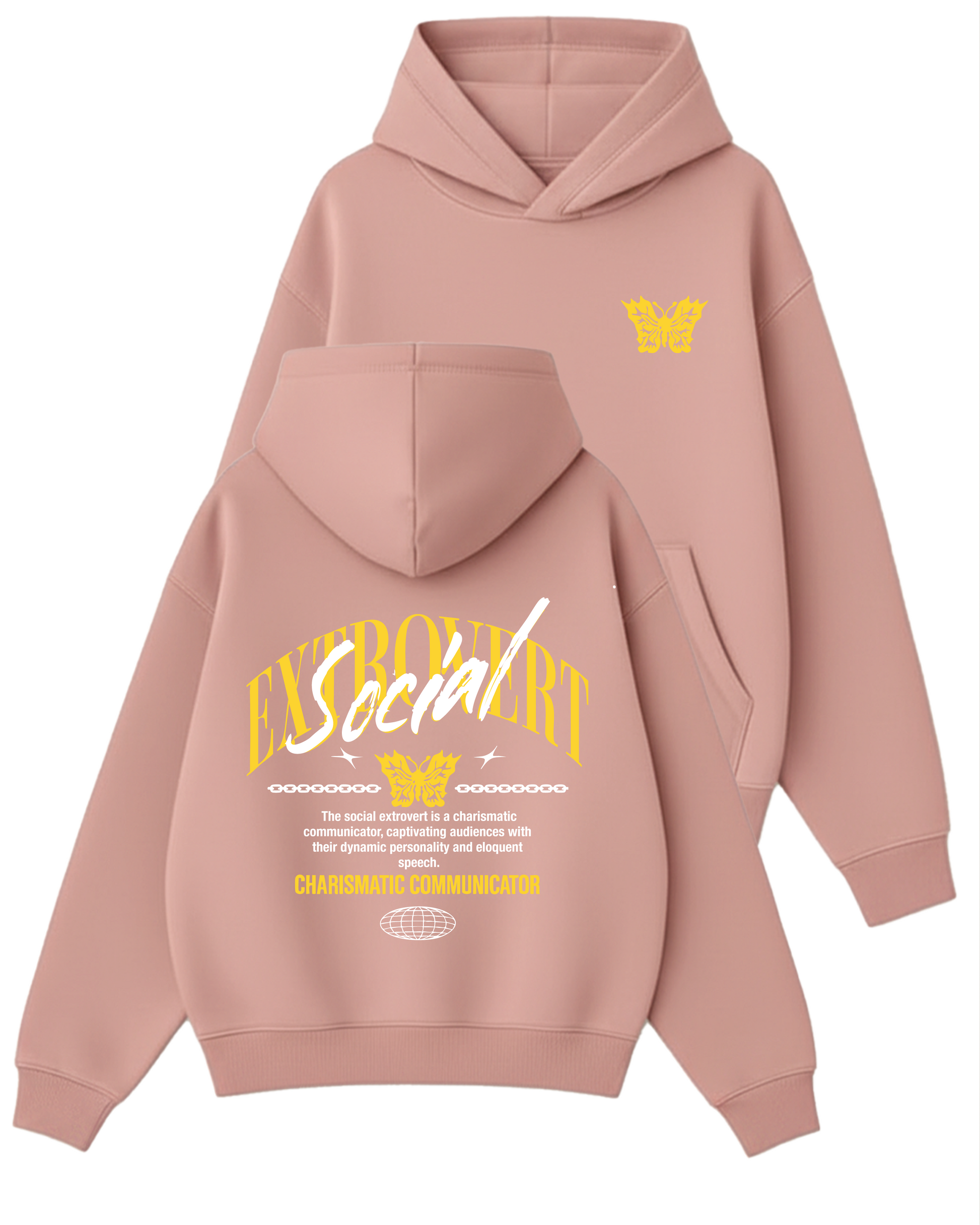 Extbovert Social - Boxy Fit Kapüşonlu Sweatshirt
