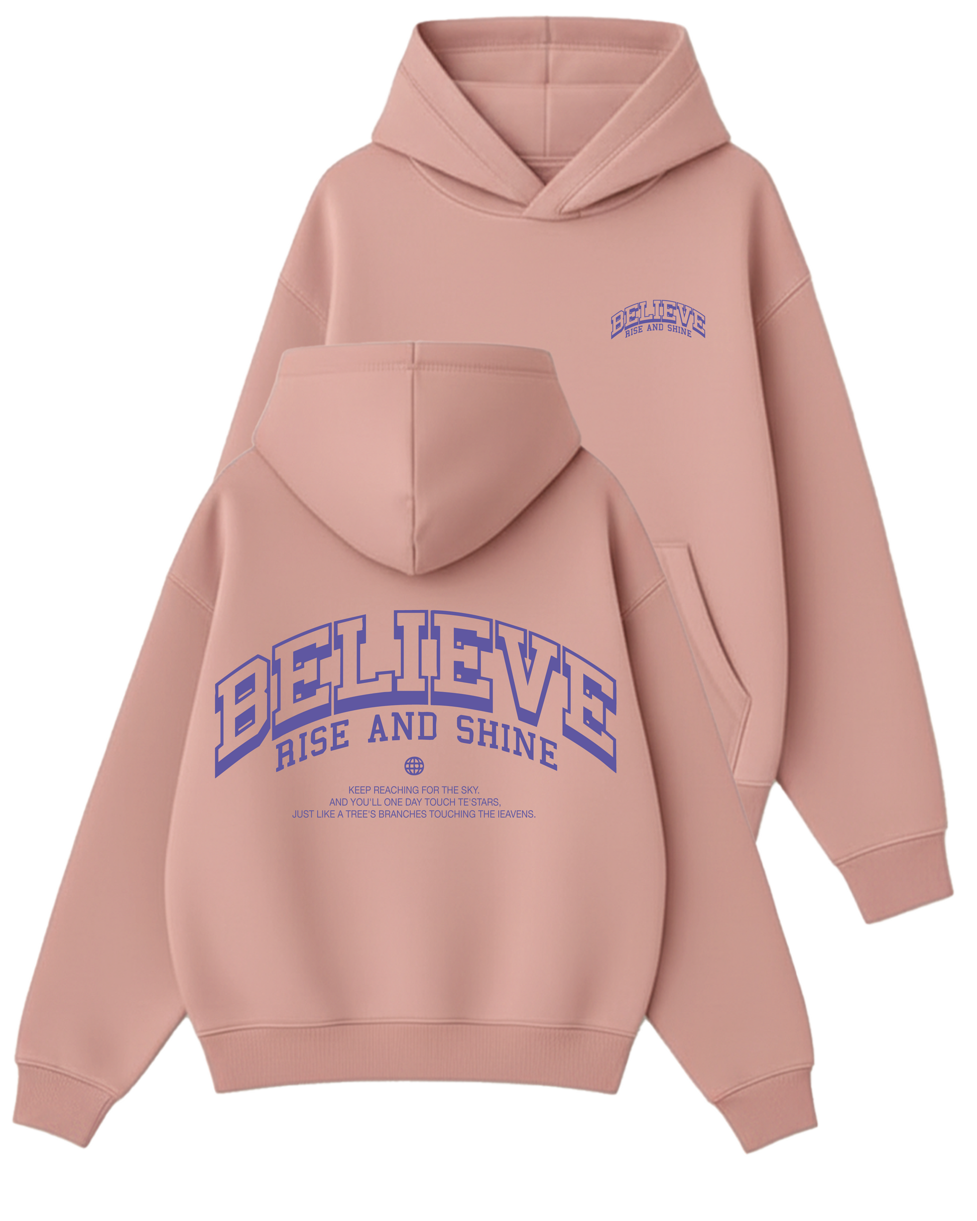 BELIEVE - Boxy Fit Kapüşonlu Sweatshirt