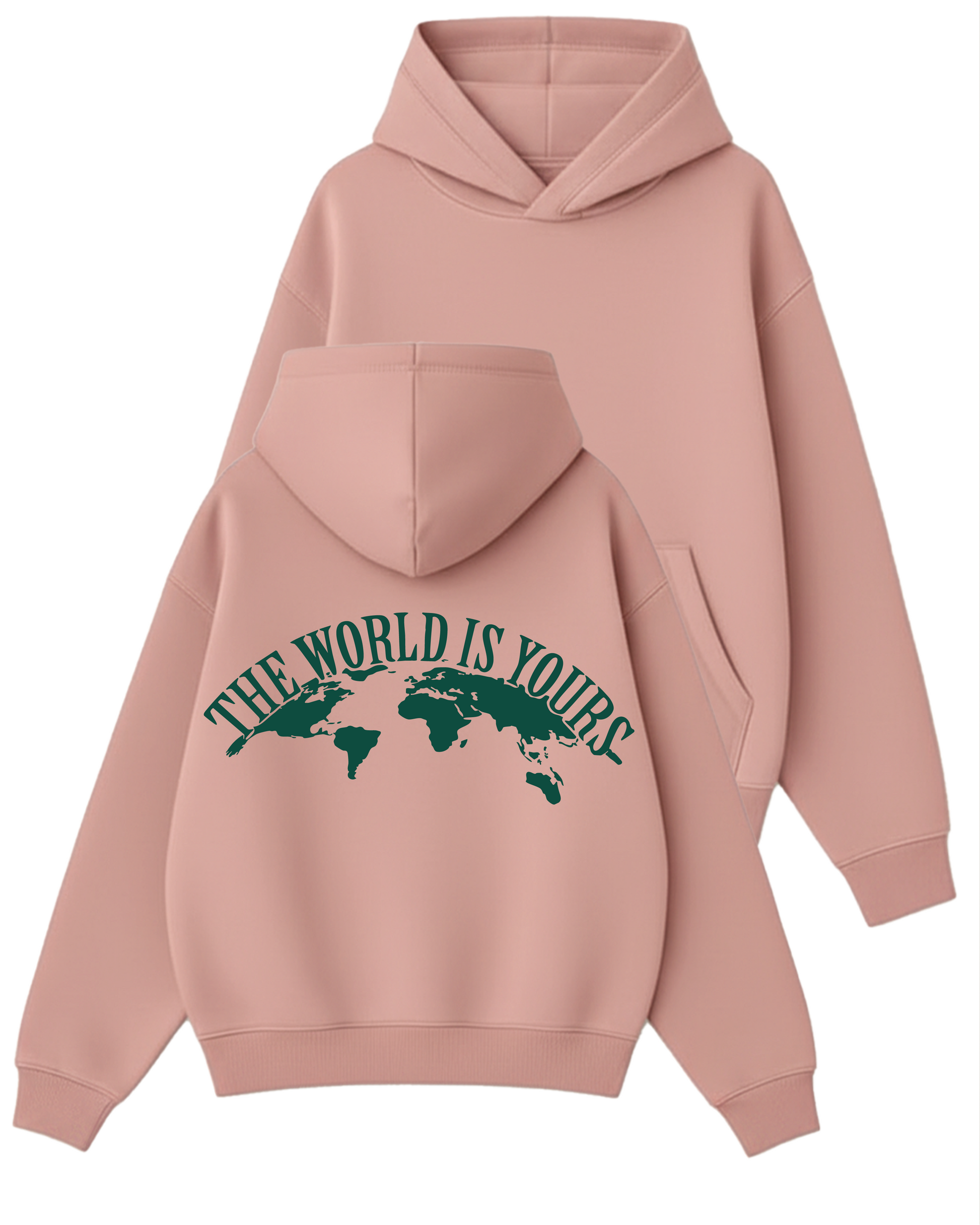 The World Is Yours - Boxy Fit Kapüşonlu Sweatshirt