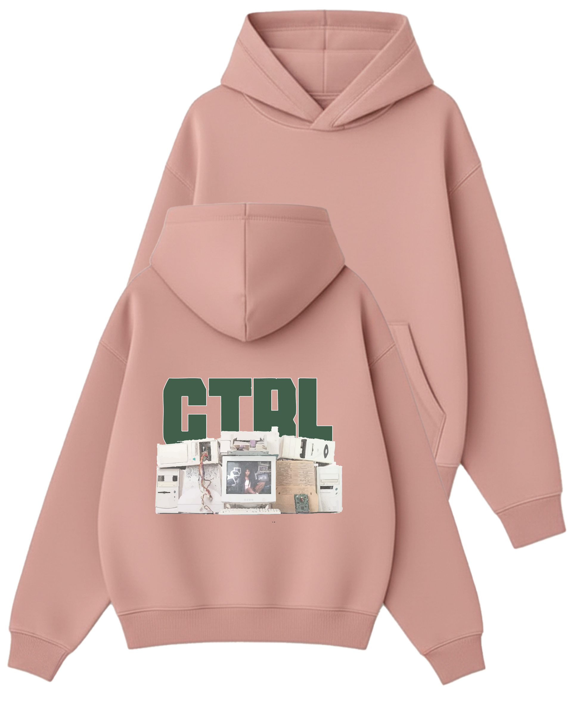 CTRL - Boxy Fit Kapüşonlu Sweatshirt