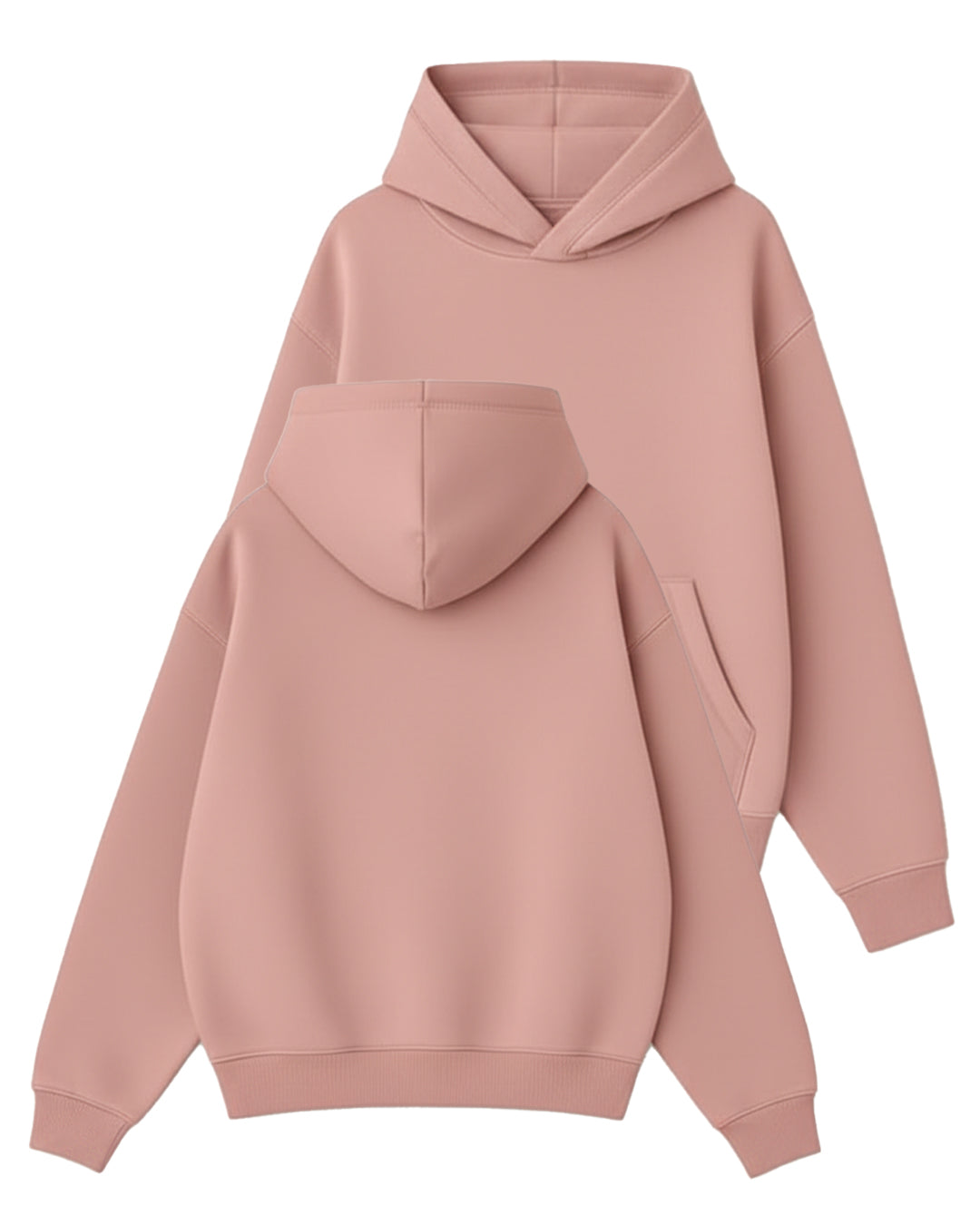 Basic Collection Kapüşonlu Hoodie - Pembe