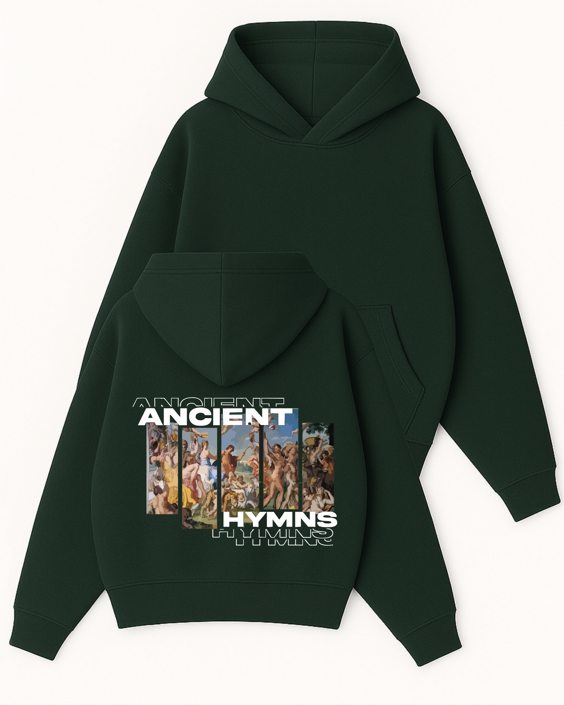 Ancıent Hymns - Boxy Fit Kapüşonlu Sweatshirt