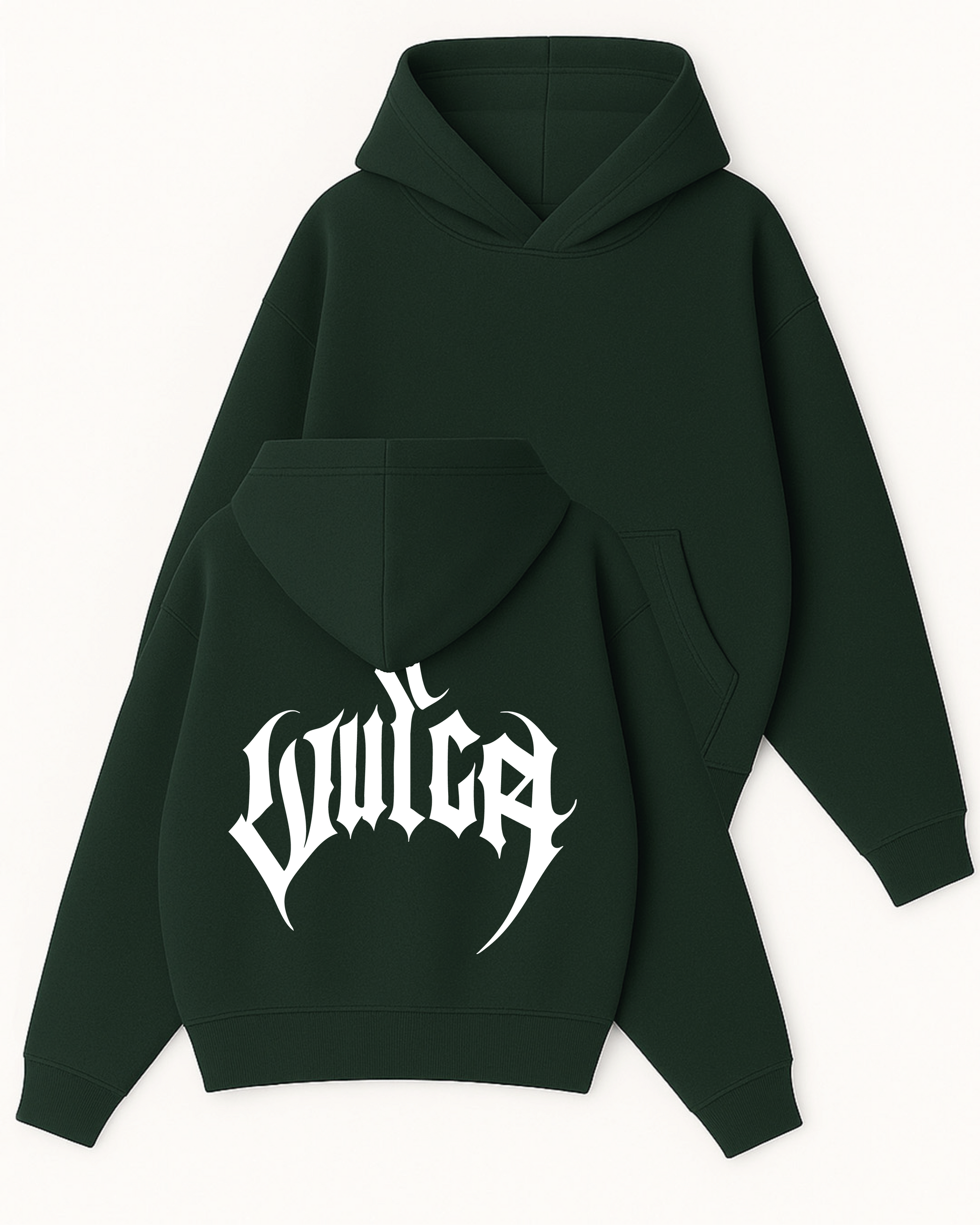 Vulca “Metal Script” - Boxy Fit Kapüşonlu Sweatshirt
