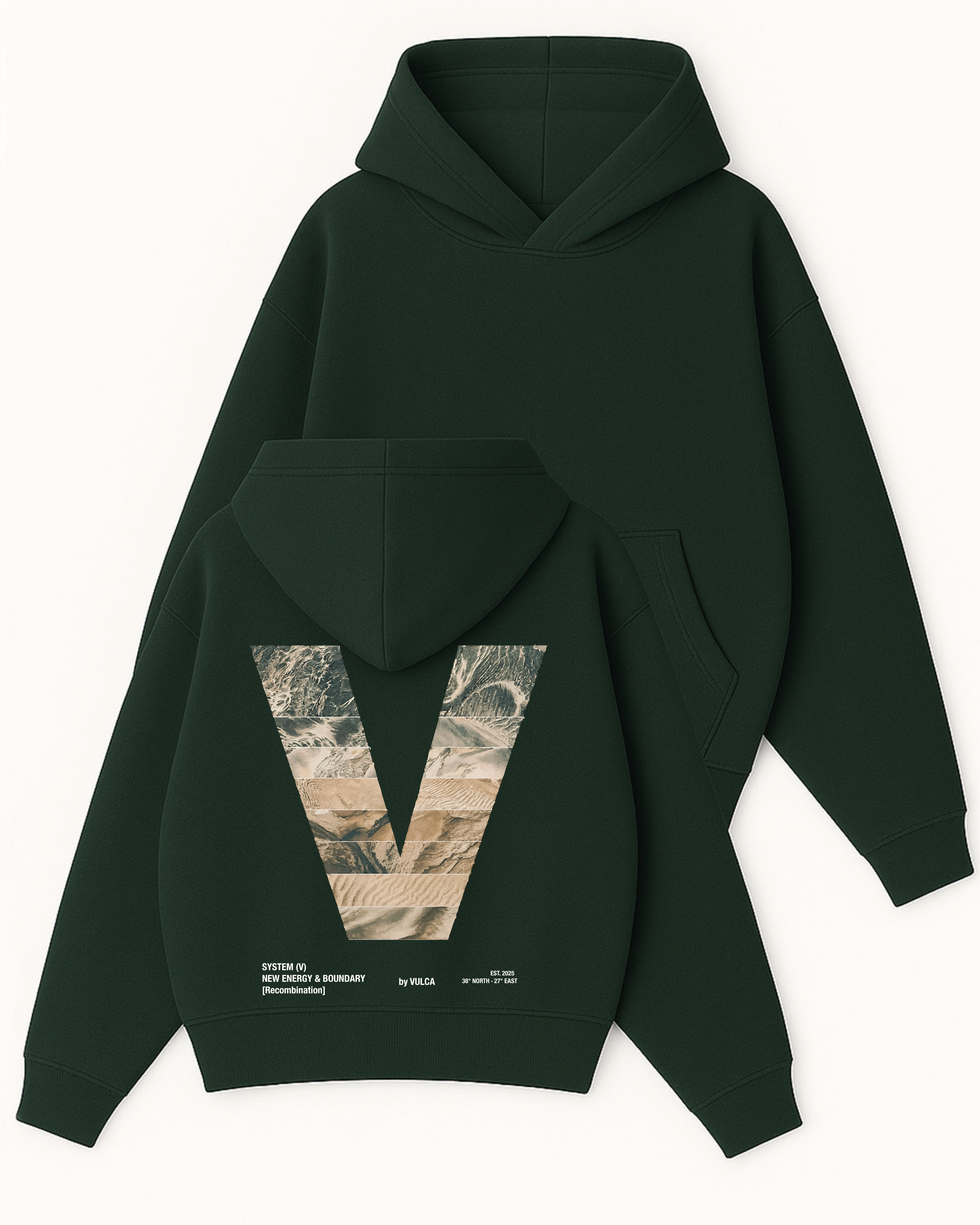 Vulca “System V” - Boxy Fit Kapüşonlu Sweatshirt