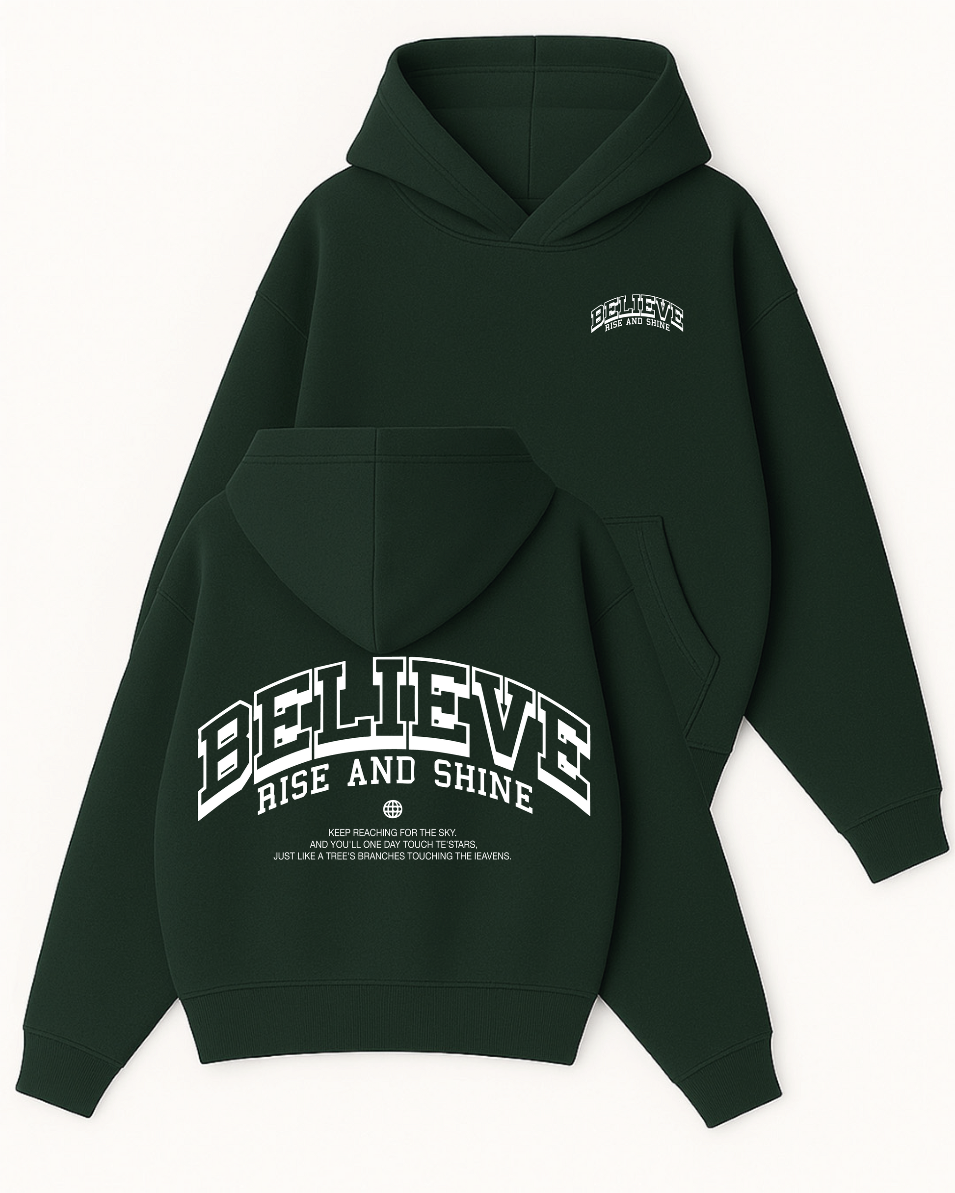 BELIEVE - Boxy Fit Kapüşonlu Sweatshirt