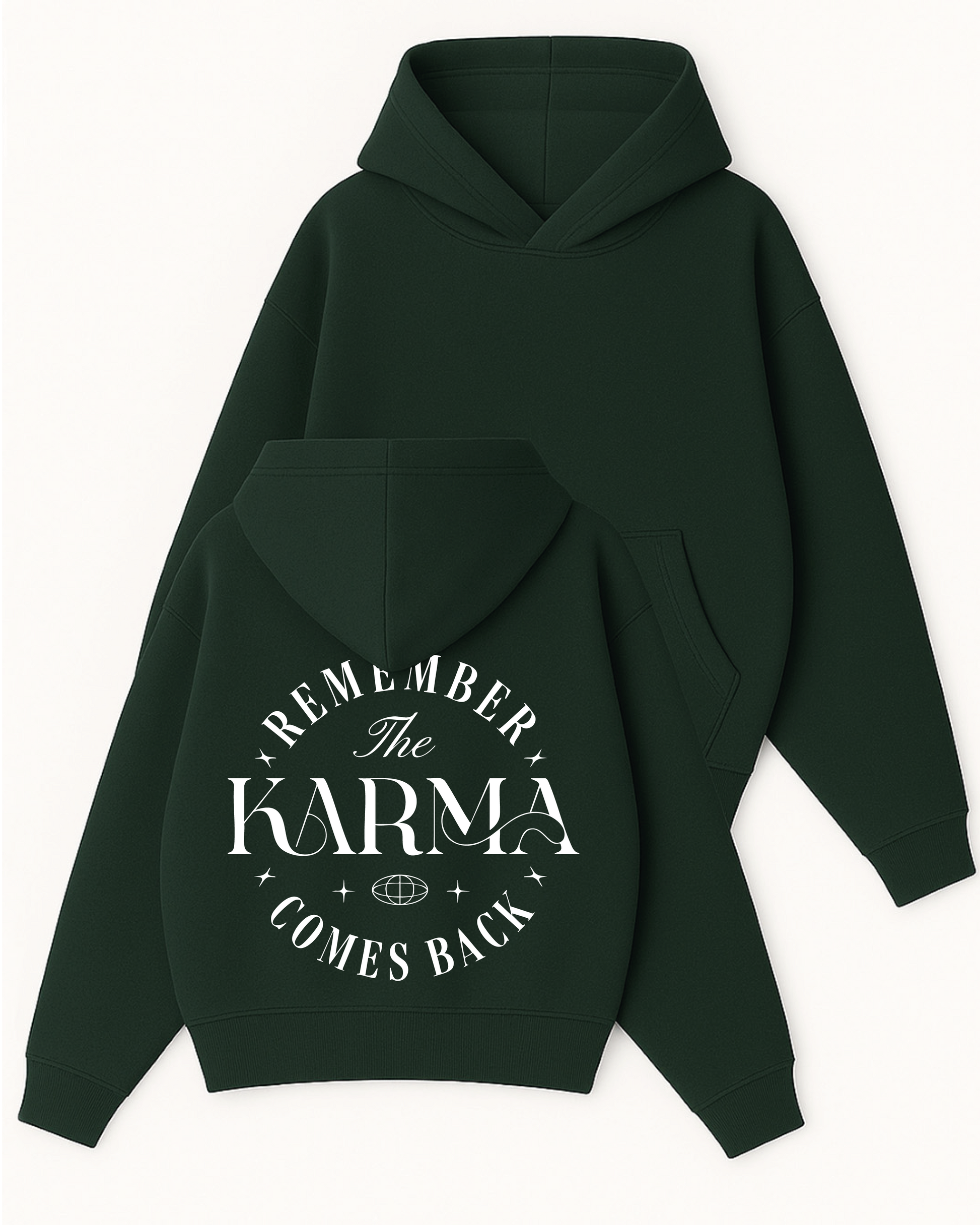 KARMA - Boxy Fit Kapüşonlu Sweatshirt