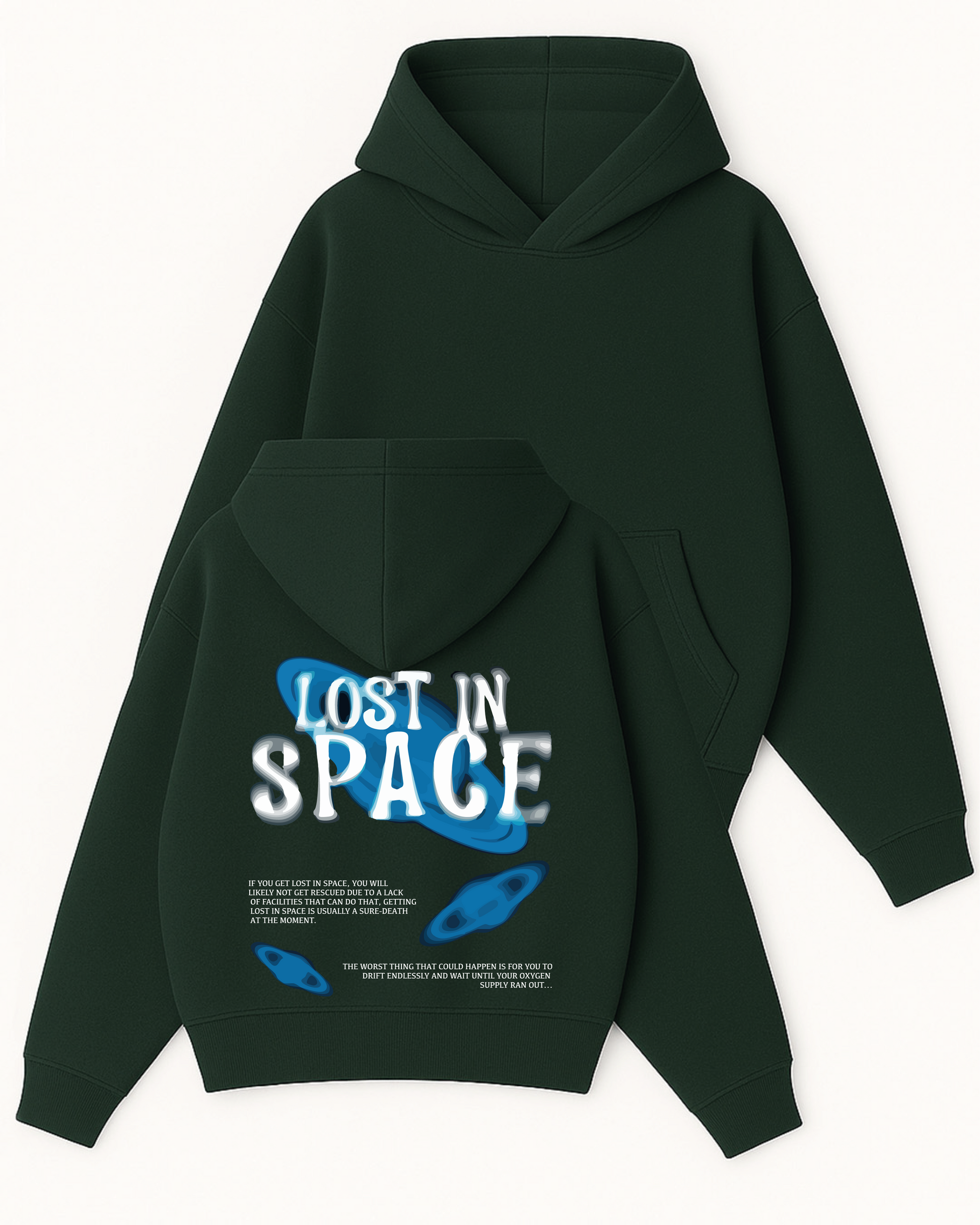 Lost In Space - Boxy Fit Kapüşonlu Sweatshirt