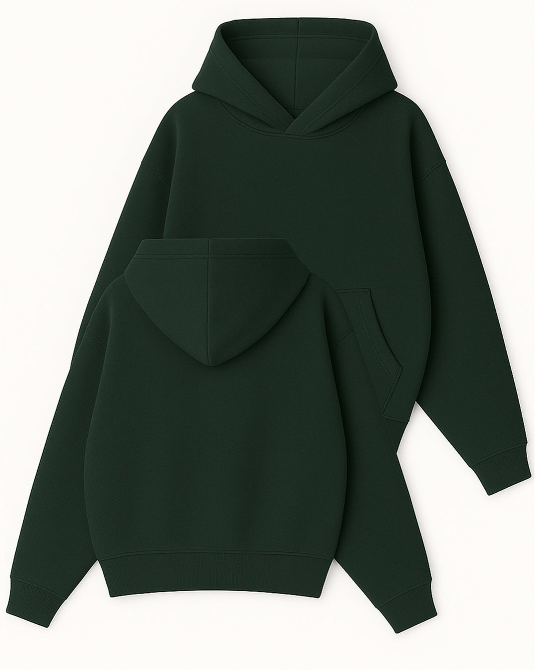 Basic Collection Kapüşonlu Sweatshirt - Yeşil
